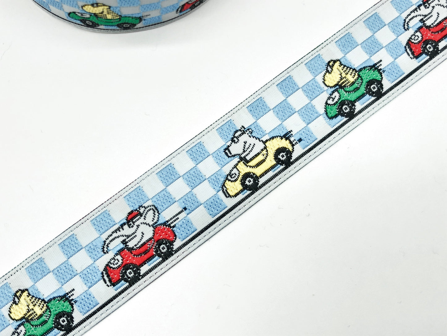 Webband Autorennen mit Elefanten