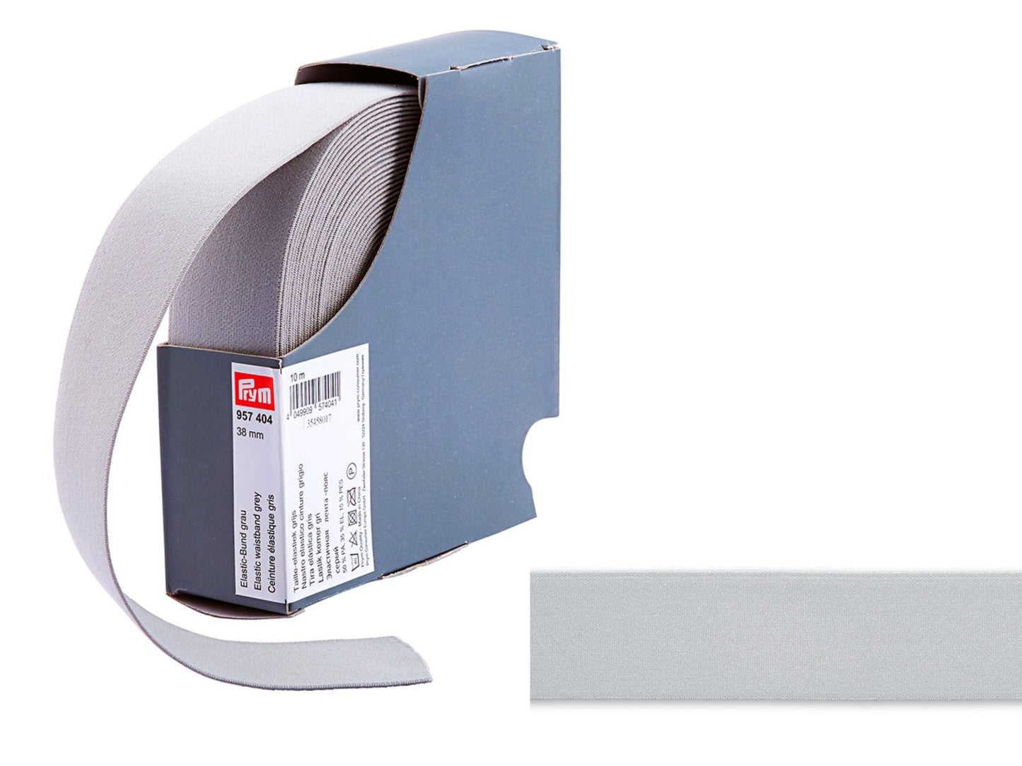 Prym Gummiband Weich 38 mm Grau