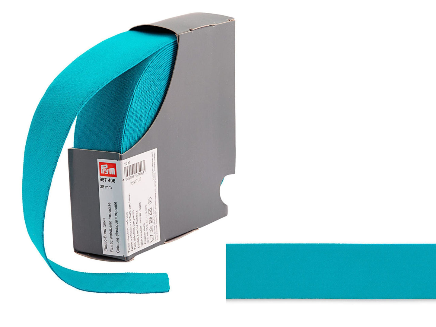 Prym Gummiband Weich 38 mm Türkis