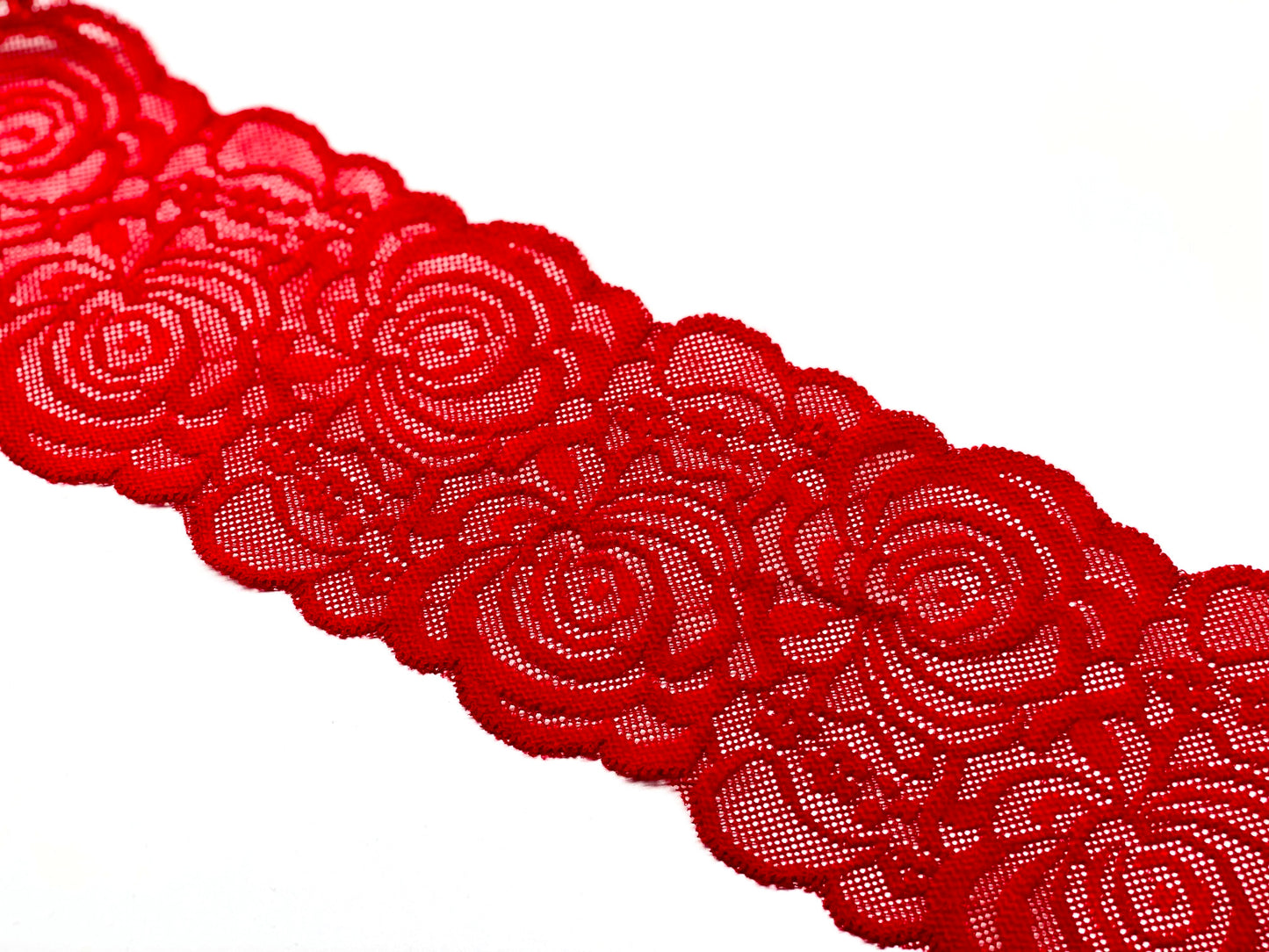 Elastische Spitzenbordüre Rot