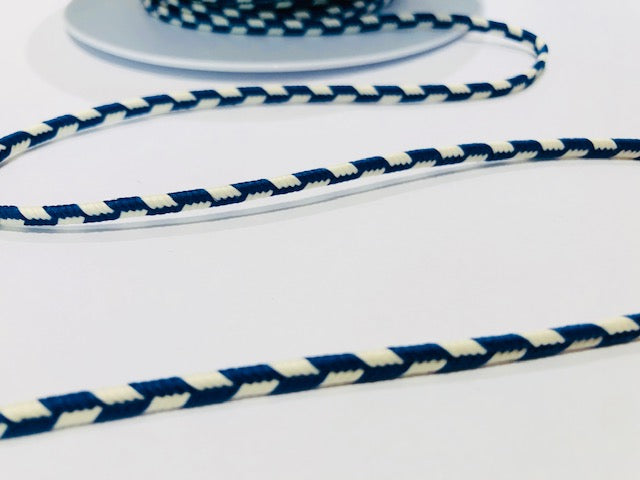 Kordel Blau Weiß gemustert
