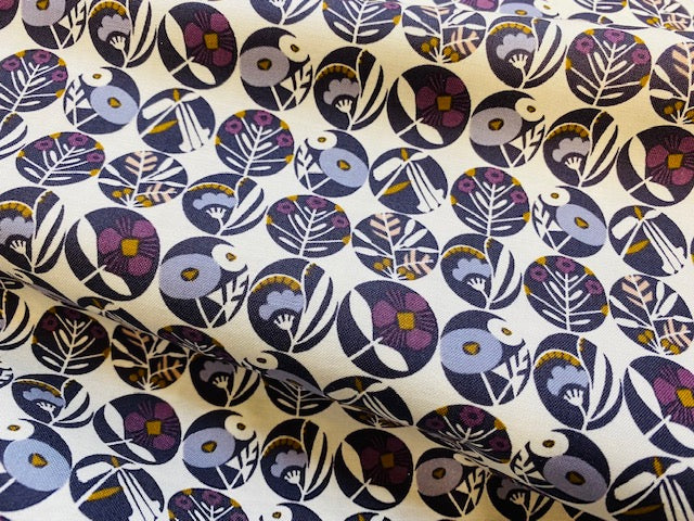 Baumwollstoff Blumen Buttons