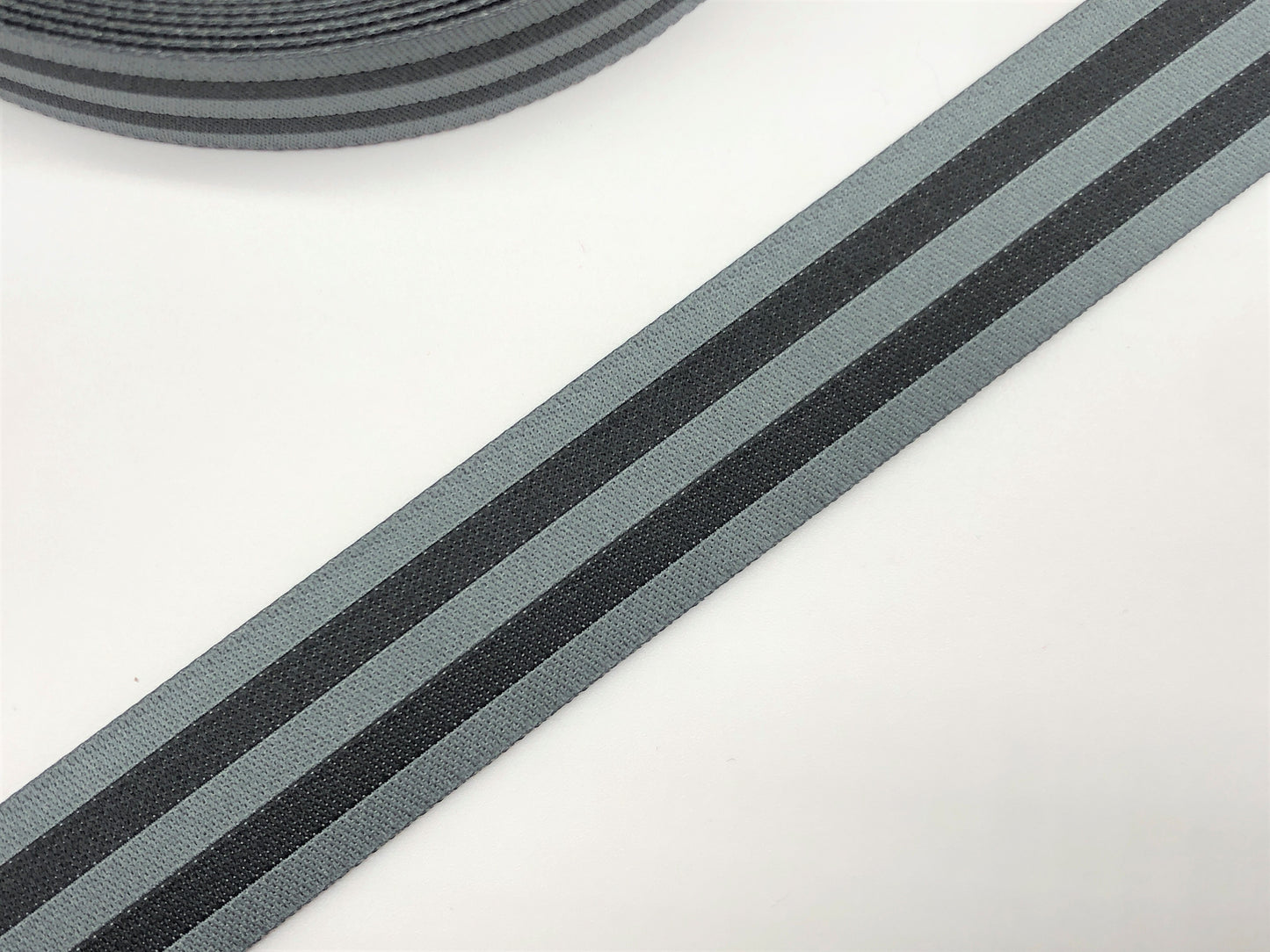 Webband Stripes Schwarz und Grau