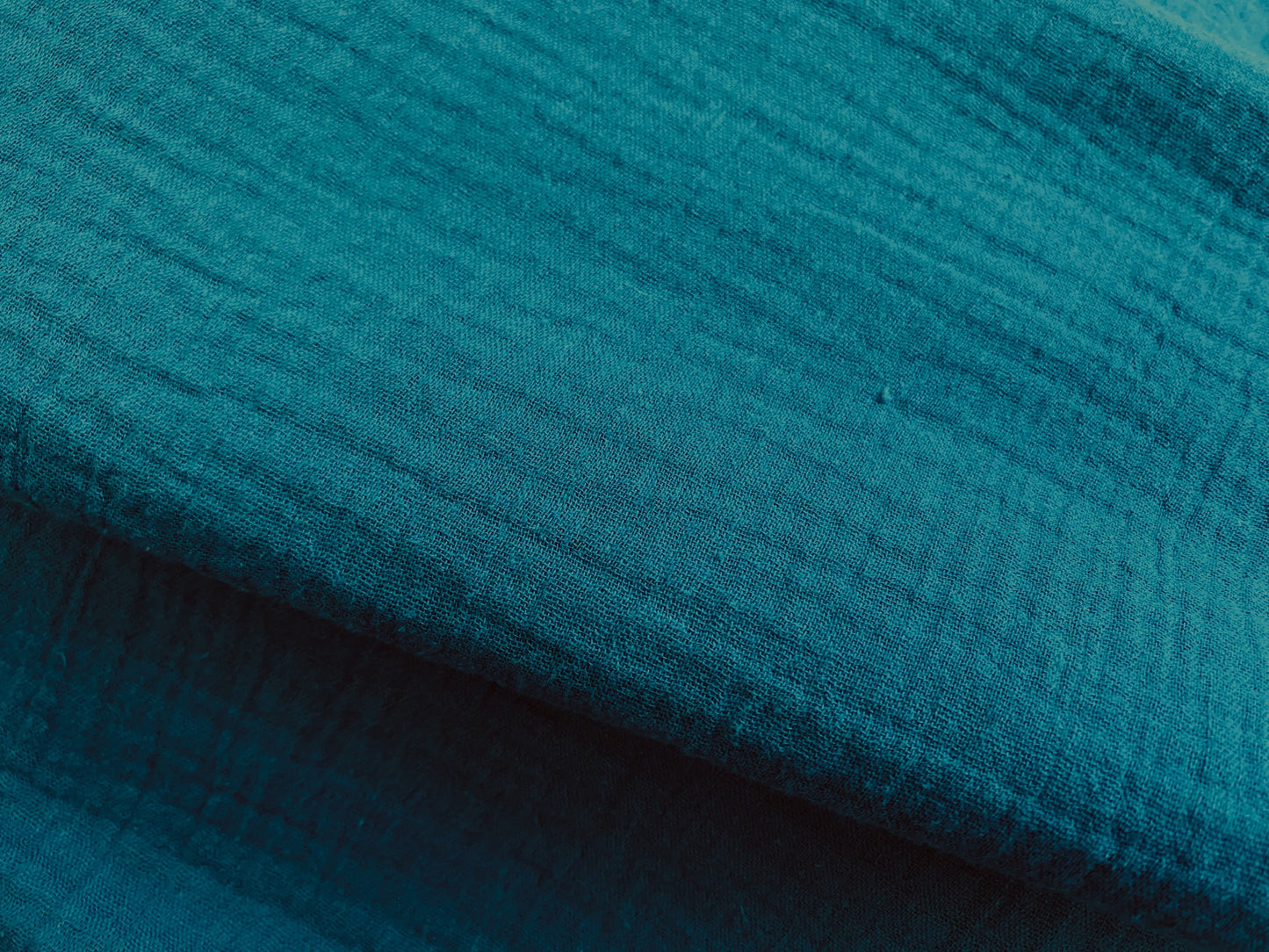 Musselin/Gauze Uni Petrol Organic