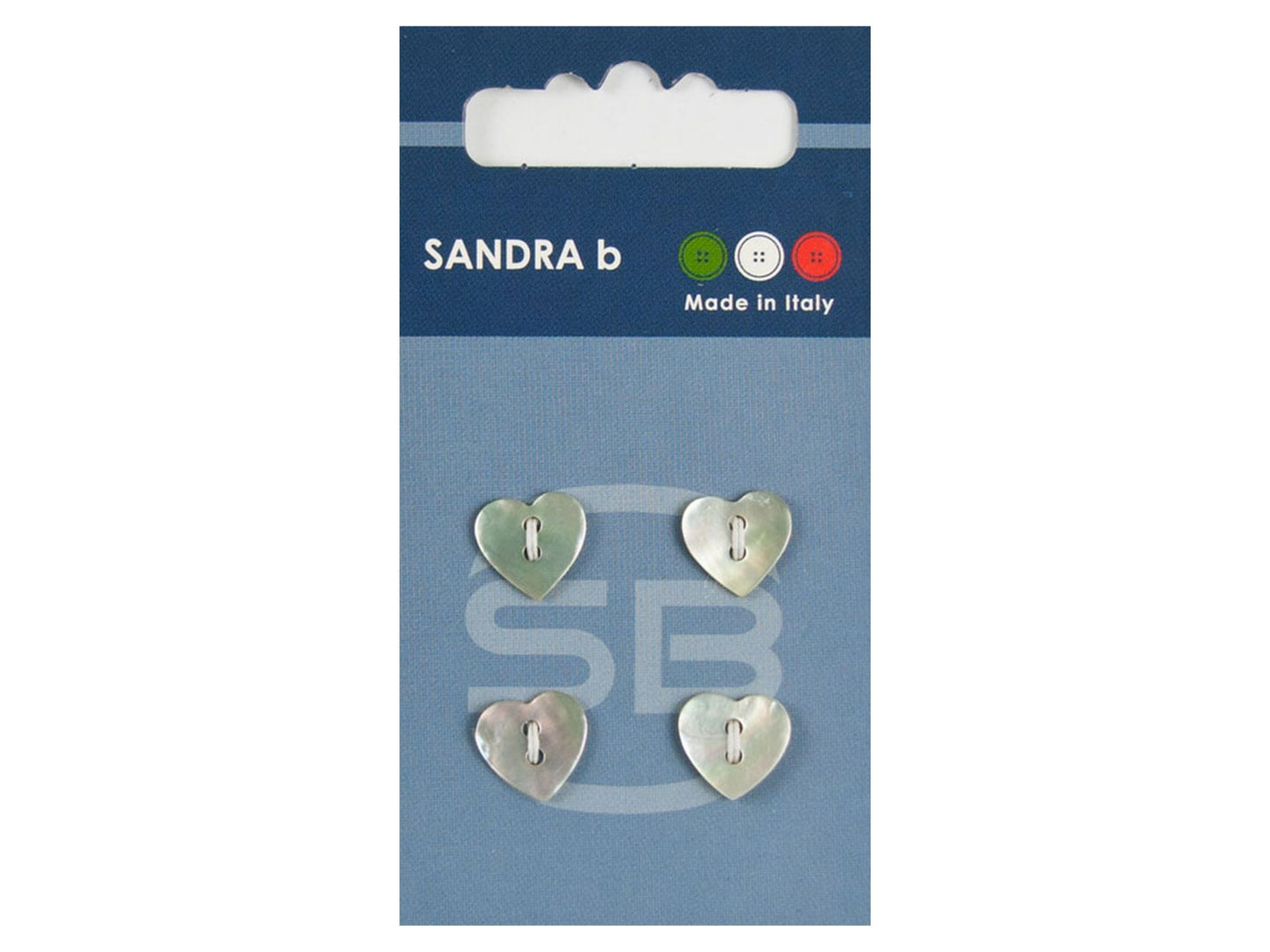 Knopf 2-Loch 11 mm Perlmutt Herz