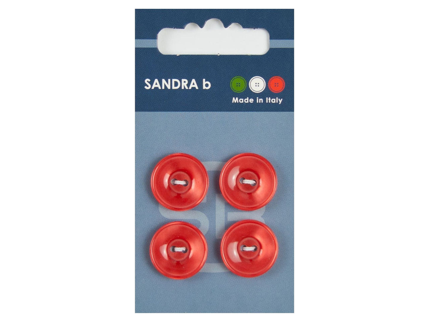Knopf 2-Loch 18 mm rot