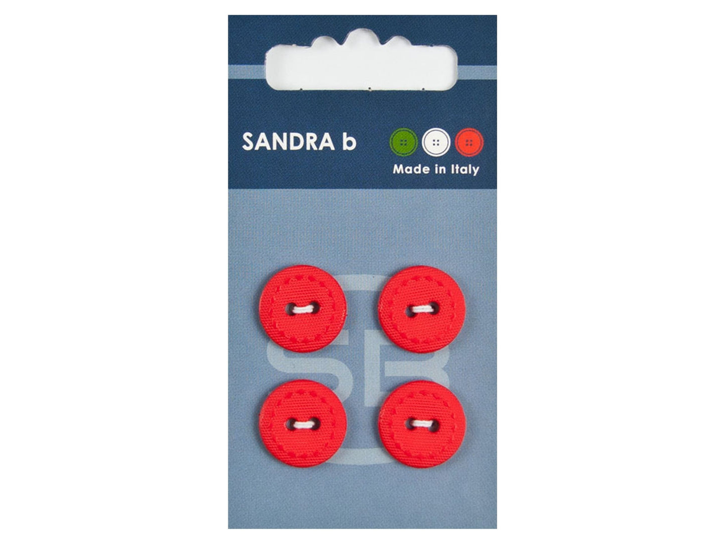 Knopf 2-Loch 15 mm rot