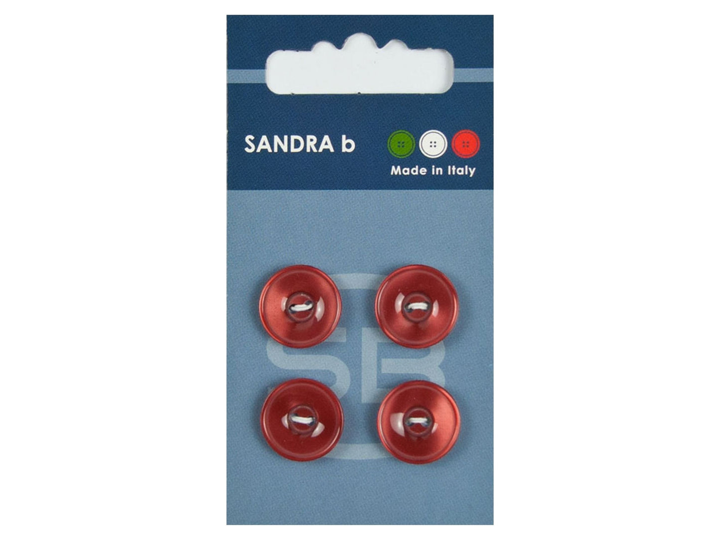 Knopf 2-Loch 15 mm weinrot