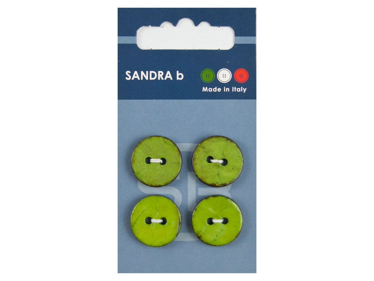 Knopf 2-Loch 18 mm grün Kokos