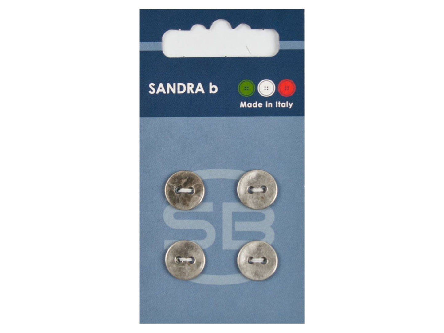 Knopf 2-Loch 12,5 mm Silber Metall