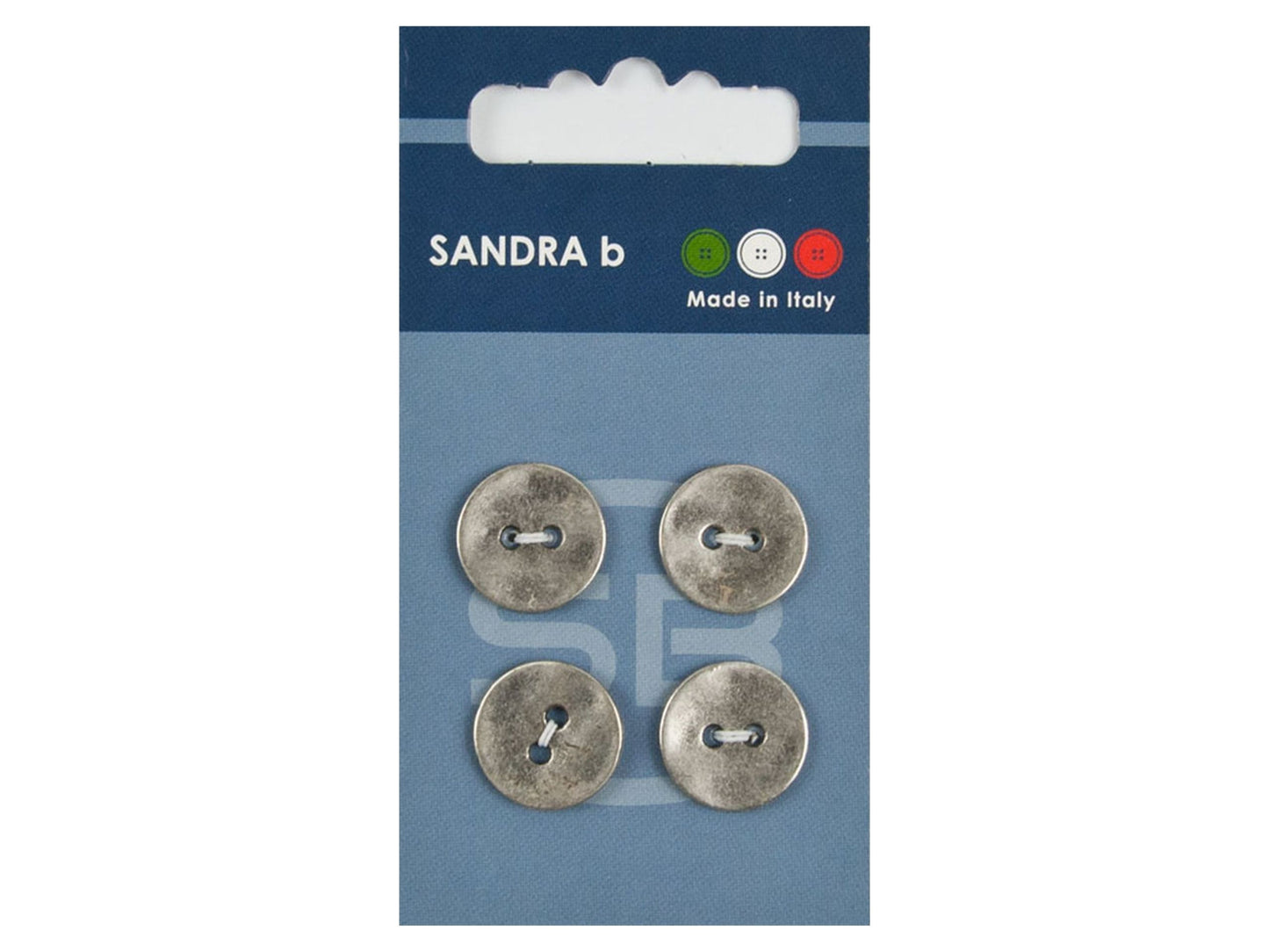 Knopf 2-Loch 15 mm Silber Metall