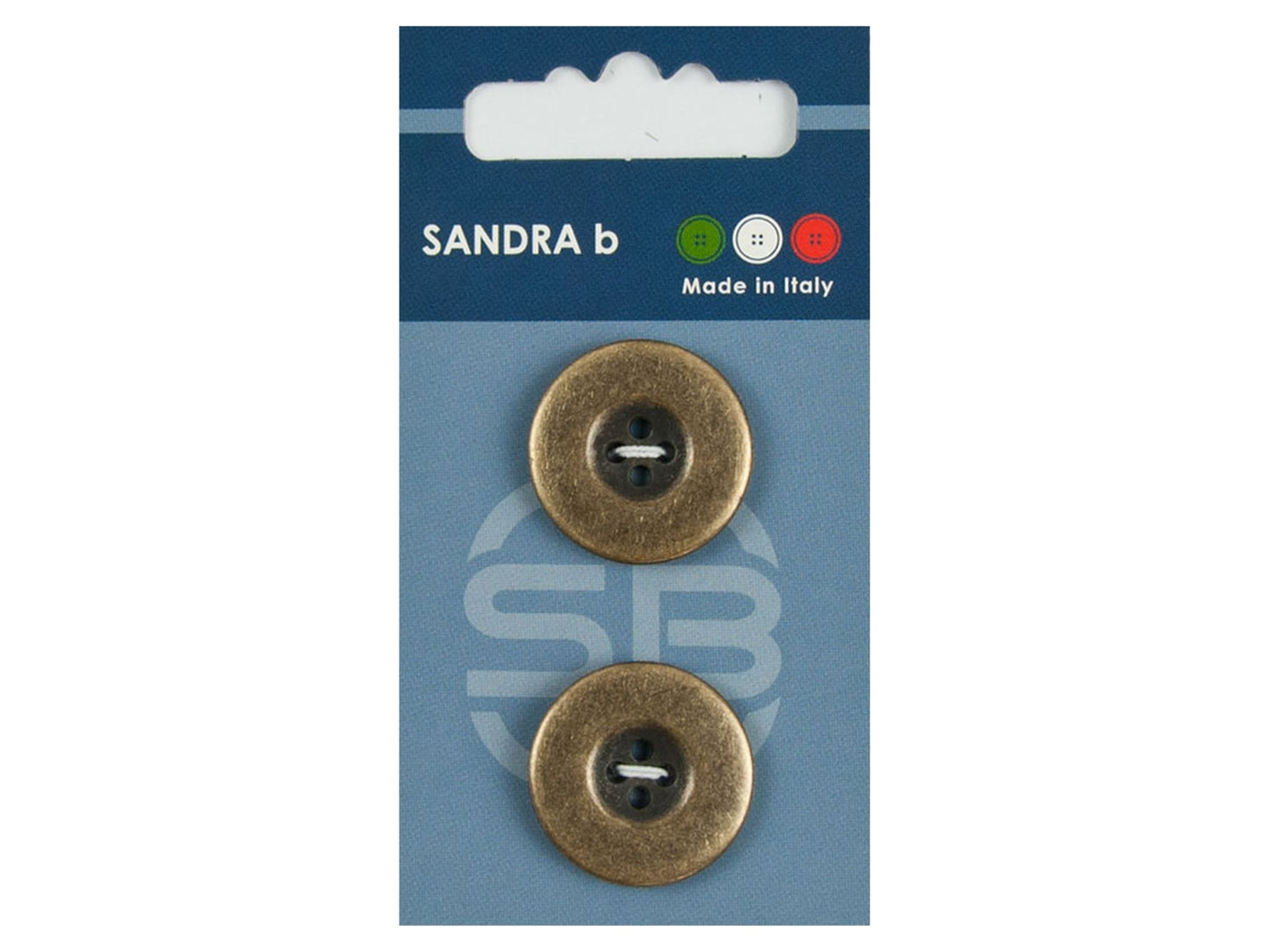 Knopf 4-Loch 23 mm Altgold Metall