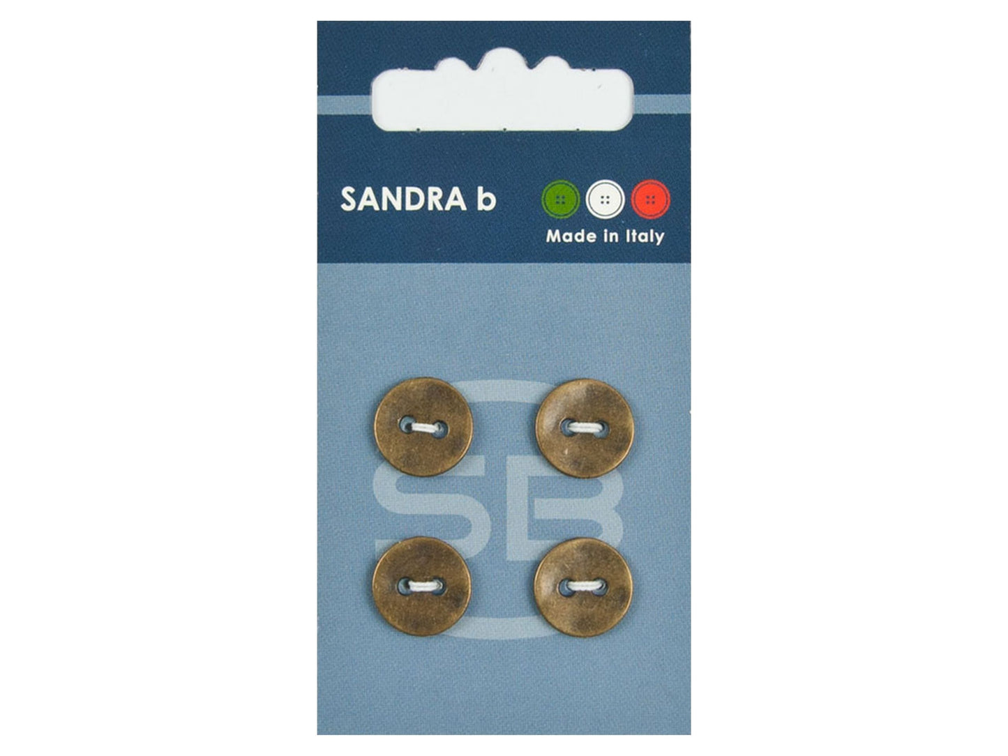 Knopf 2-Loch 12,5 mm Altgold Metall