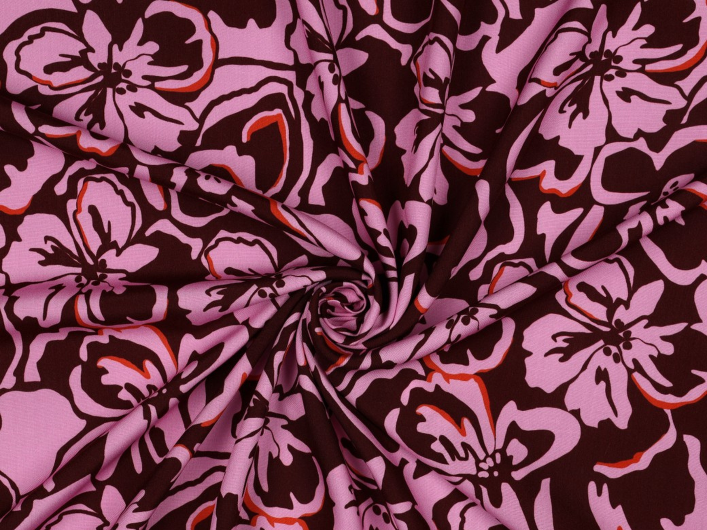 Viskose Lenzing™ EcoVero™ Flowers Himbeer