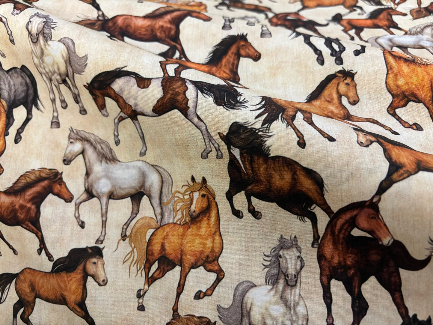 Baumwollstoff Wildpferde