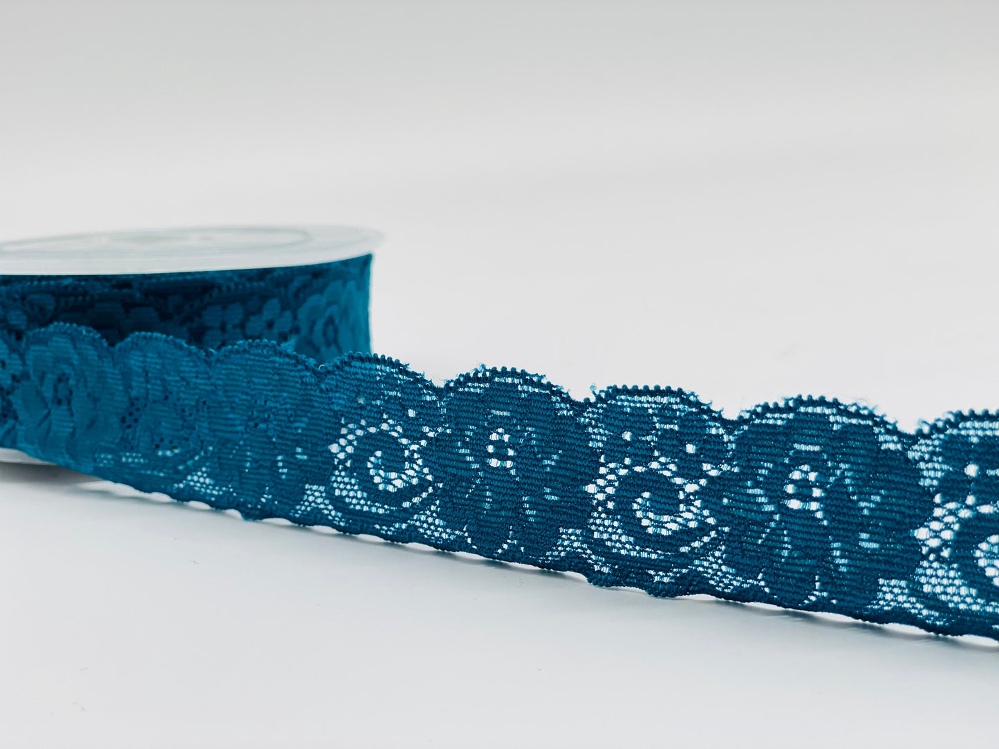 Elastische Spitzenbordüre Petrol