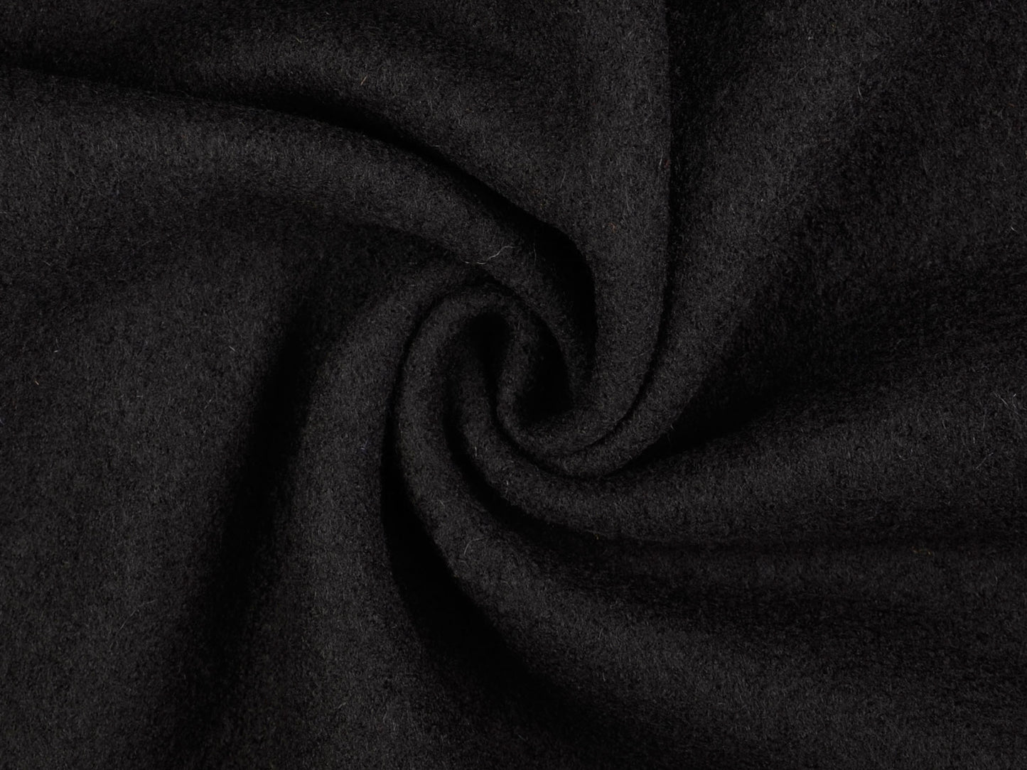 Walkstoff Uni Schwarz reine Wolle