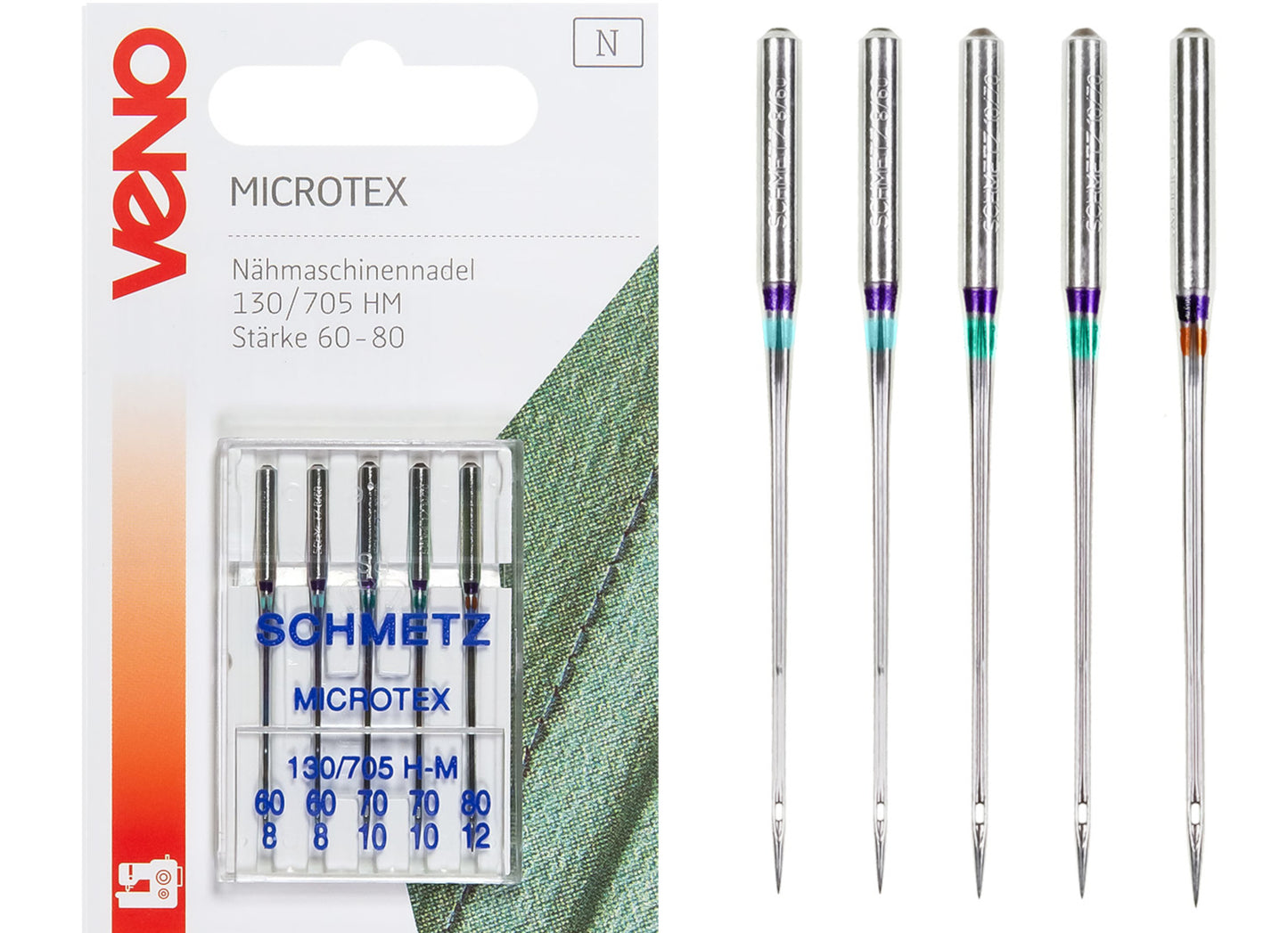 Nähmaschinennadel Microtex Stärke 60-80