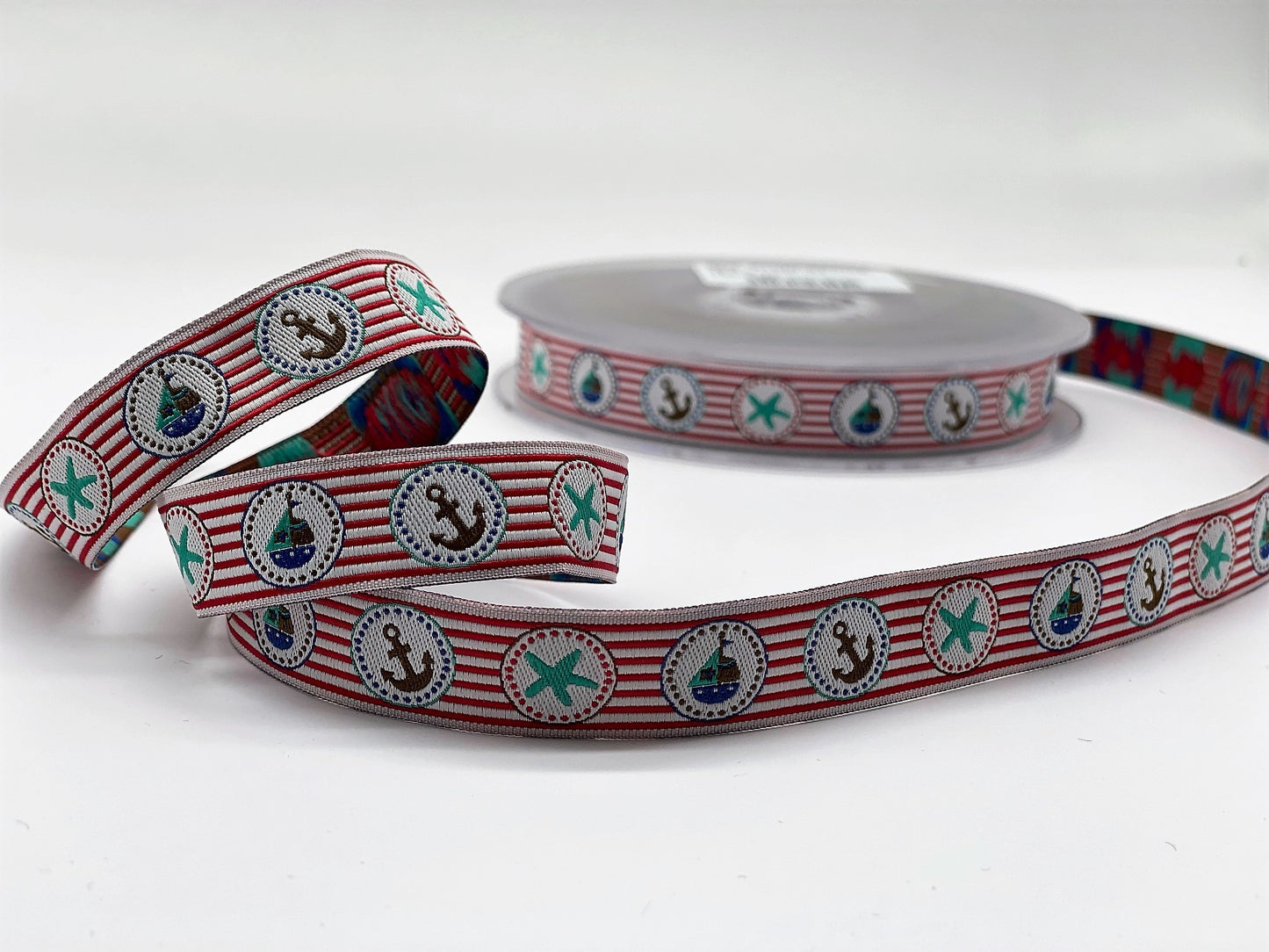 Webband Maritim Rot gestreift