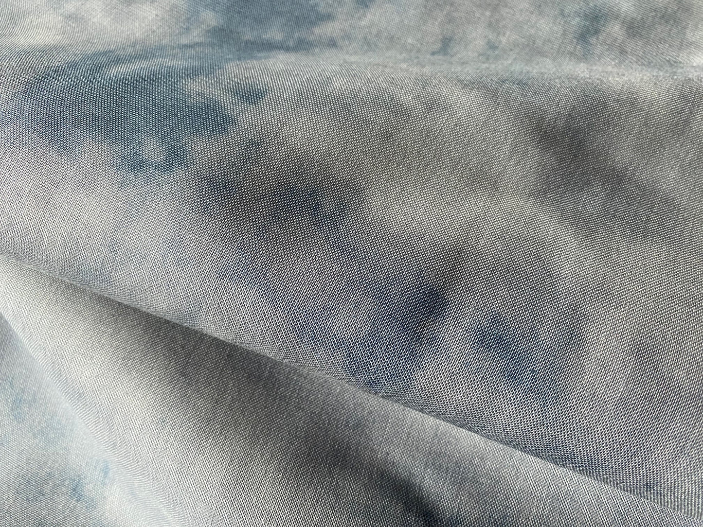 Baumwollstoff Hellgrau Petrolgrau