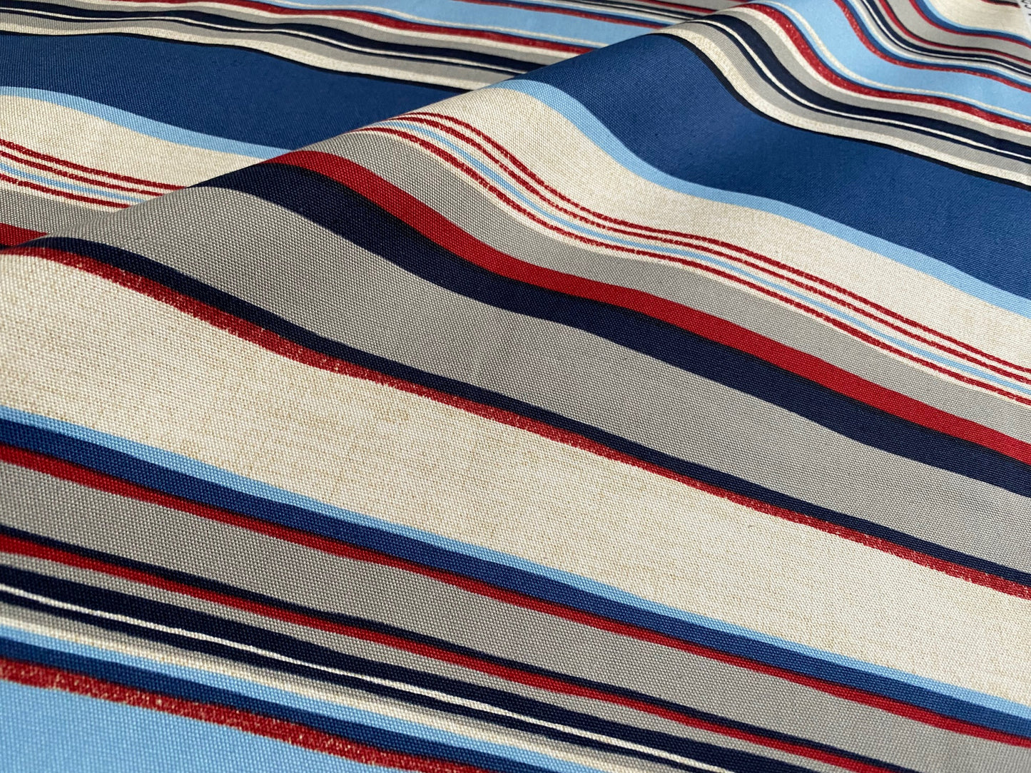 Dekostoff Streifen Blau Rot Weiß