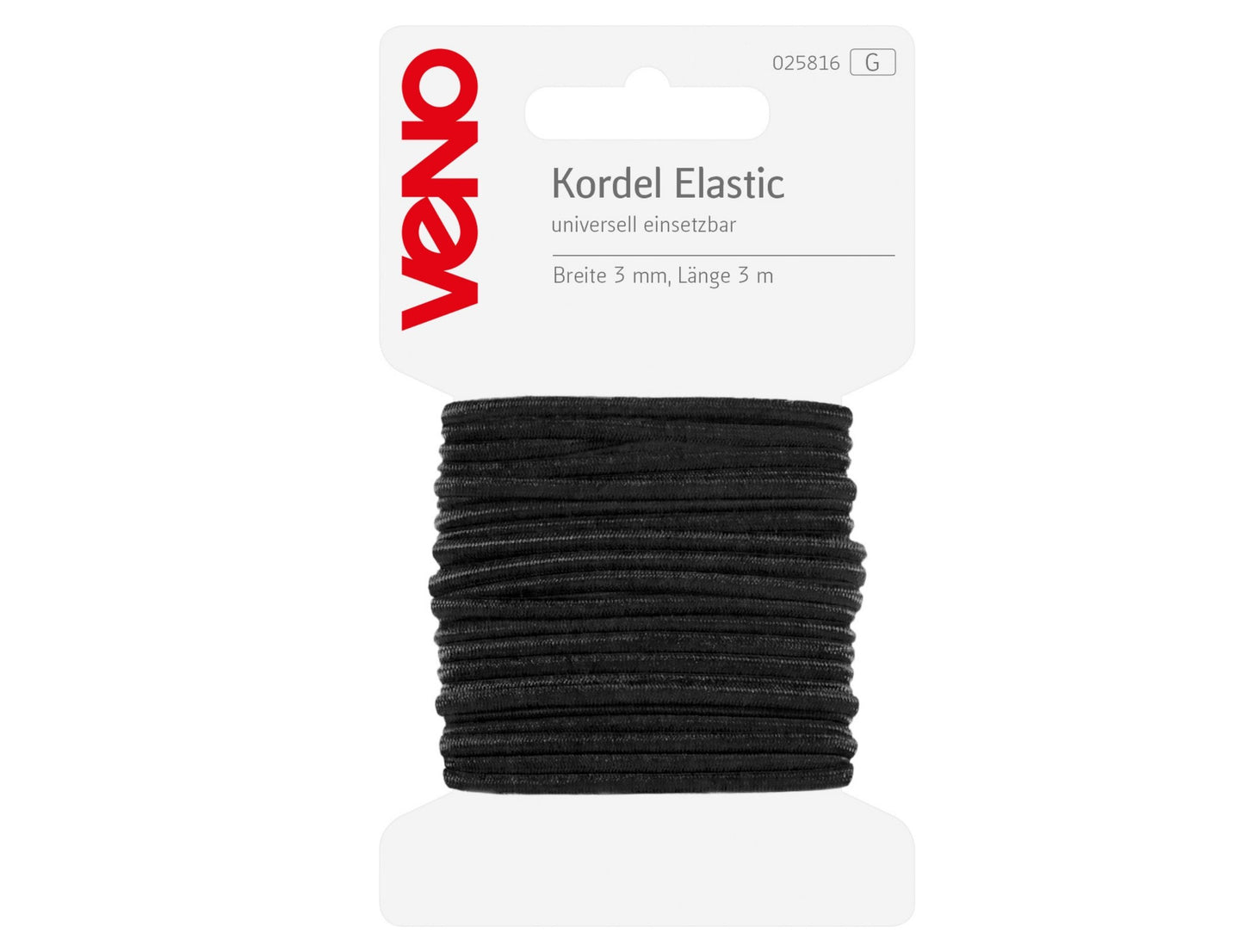 Veno Elastic-Kordel 3 mm Schwarz