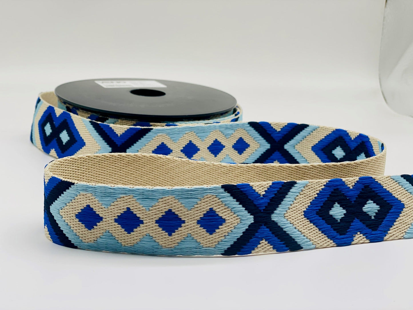 Gurtband Ethnomuster Blau 38 mm