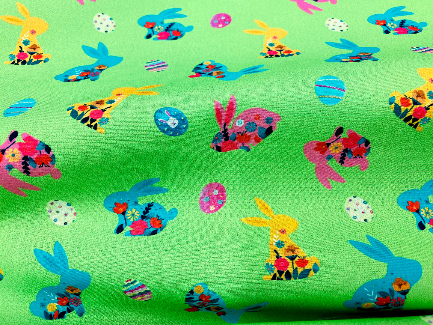 Baumwollstoff Happy Easter Osterhase