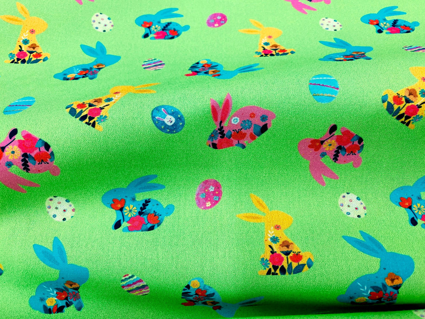 Baumwollstoff Happy Easter Osterhase