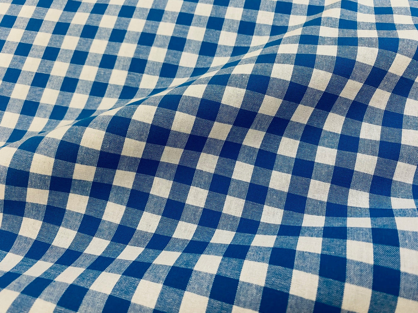 Baumwollstoff Vichy Karo Blau