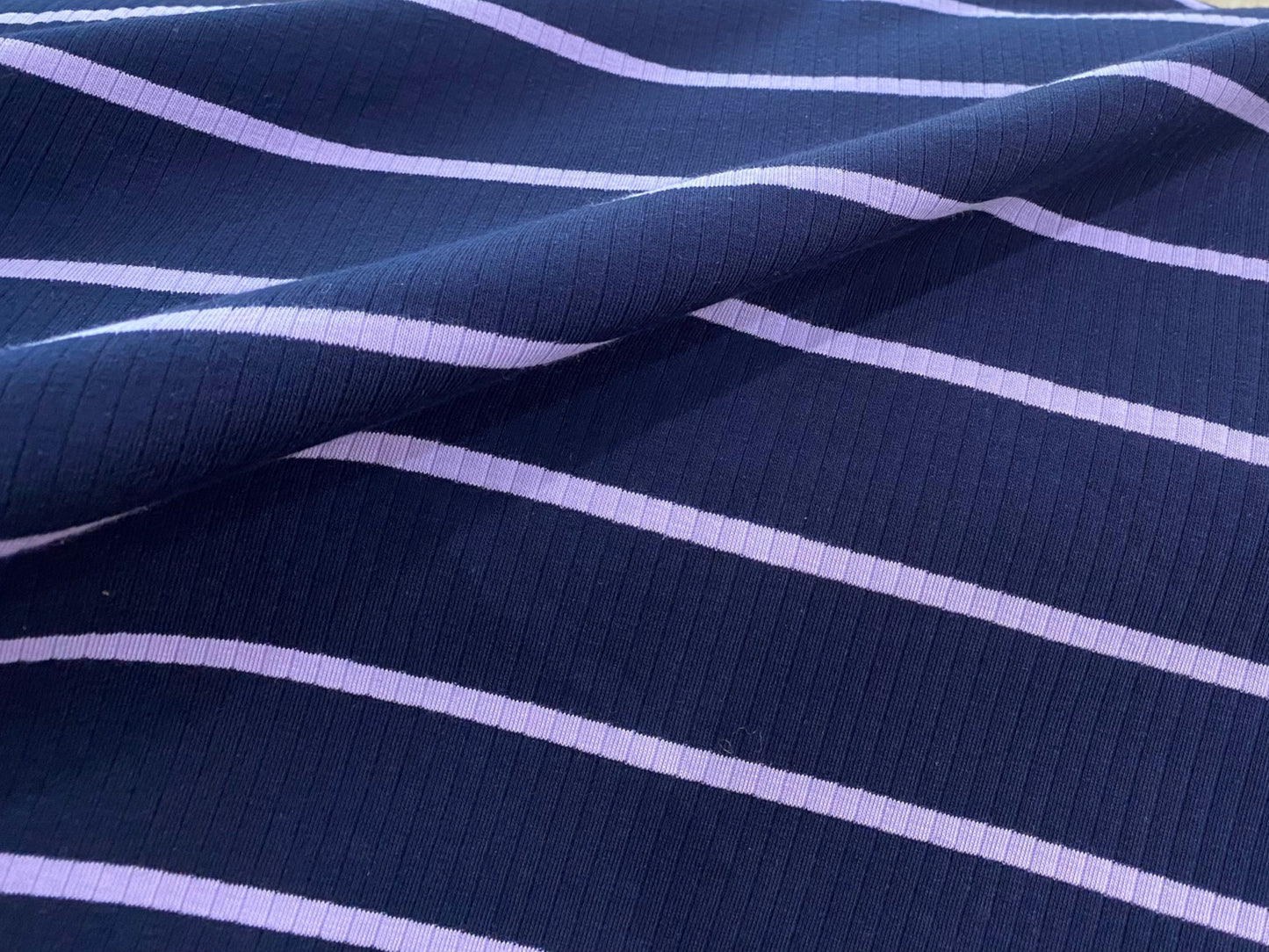 Rippenjersey Dunkelblau Lila