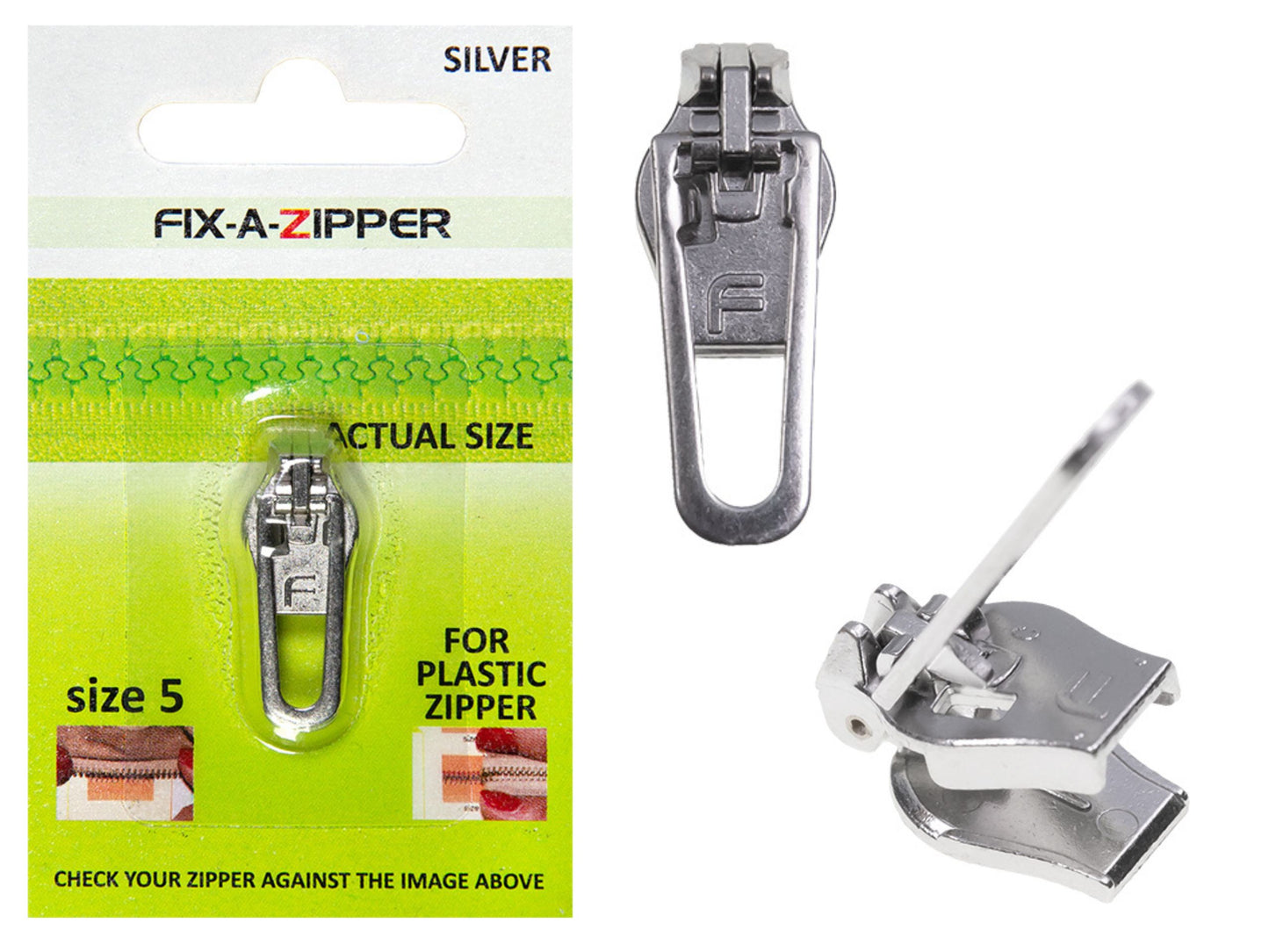 Fix-a-Zipper Ersatzschieber Silber