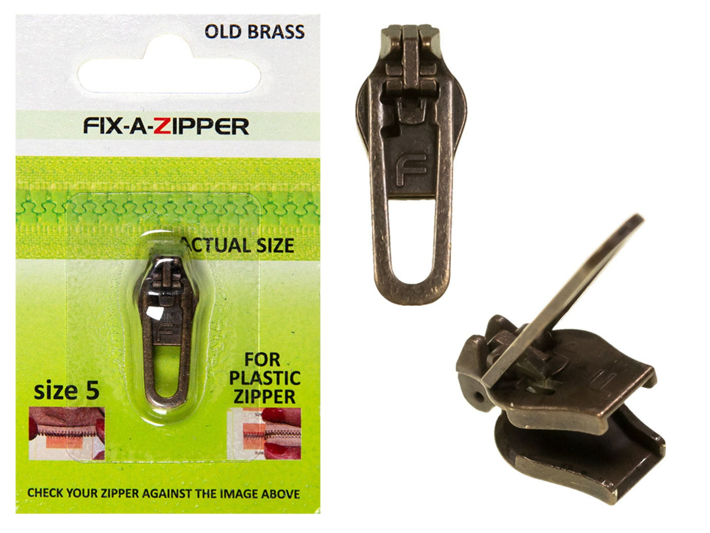 Fix-a-Zipper Ersatzschieber Altgold