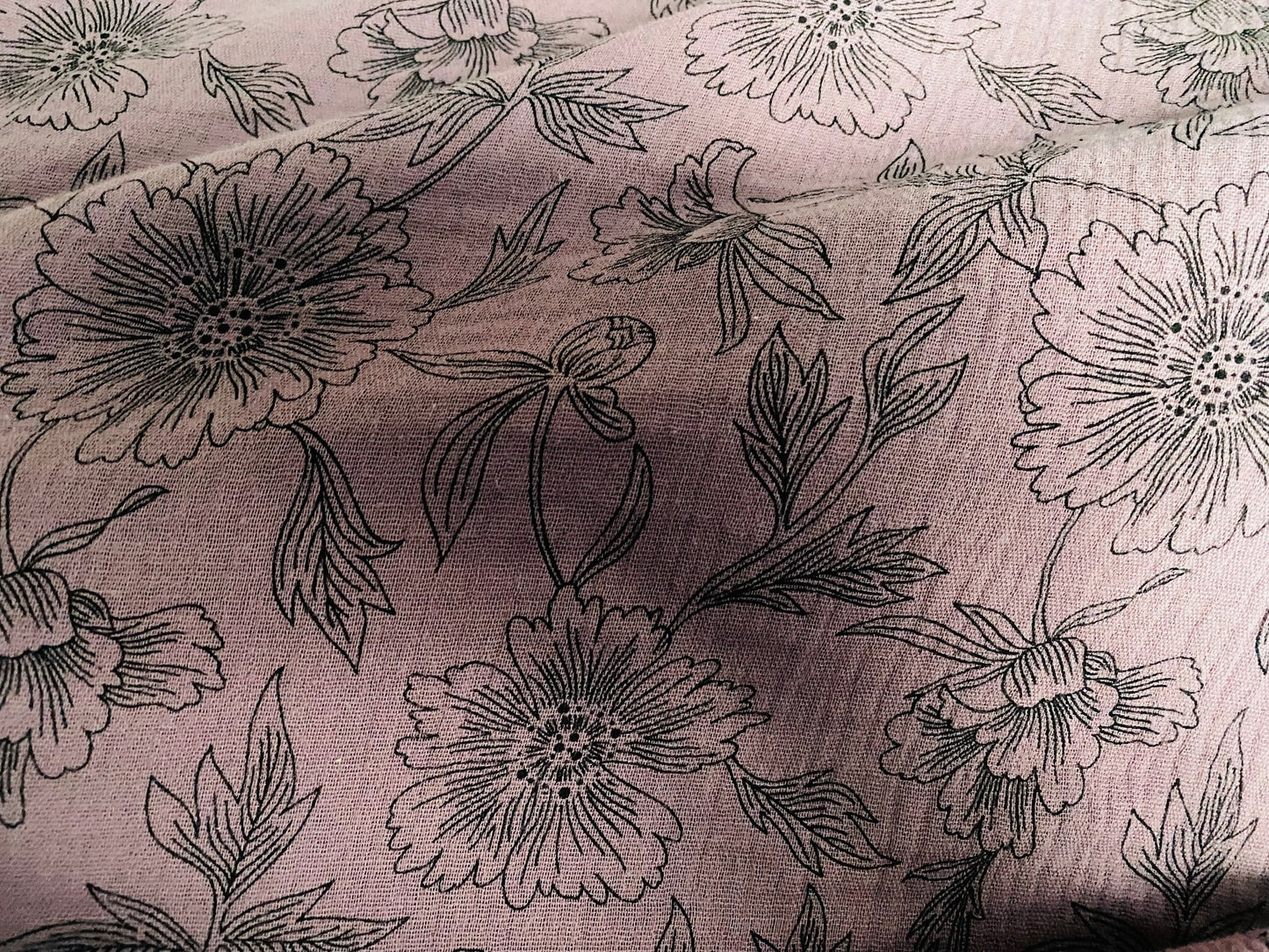 Musselin/Gauze Blumen Altrosa