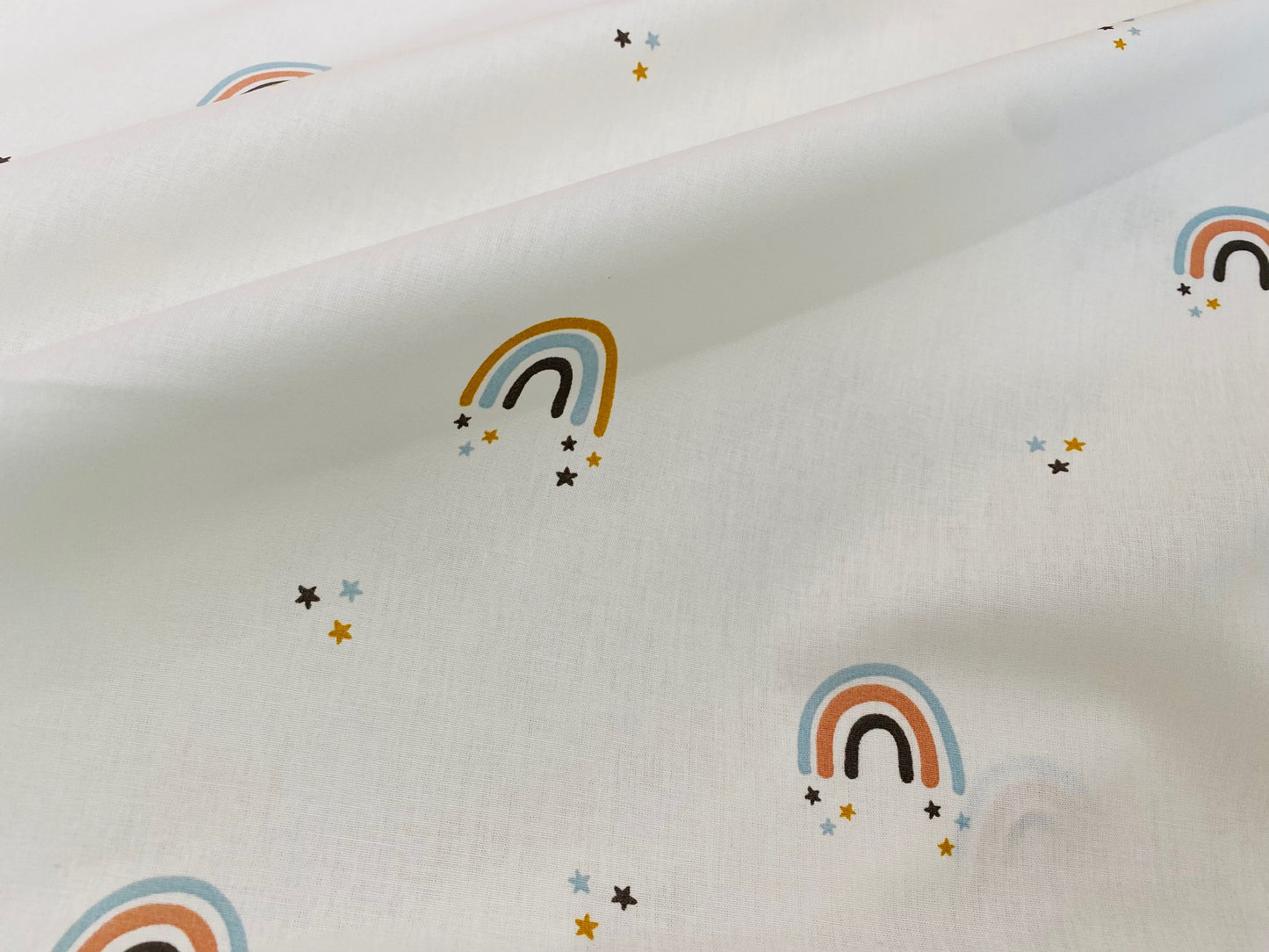 Kinderstoff Regenbögen Hellblau