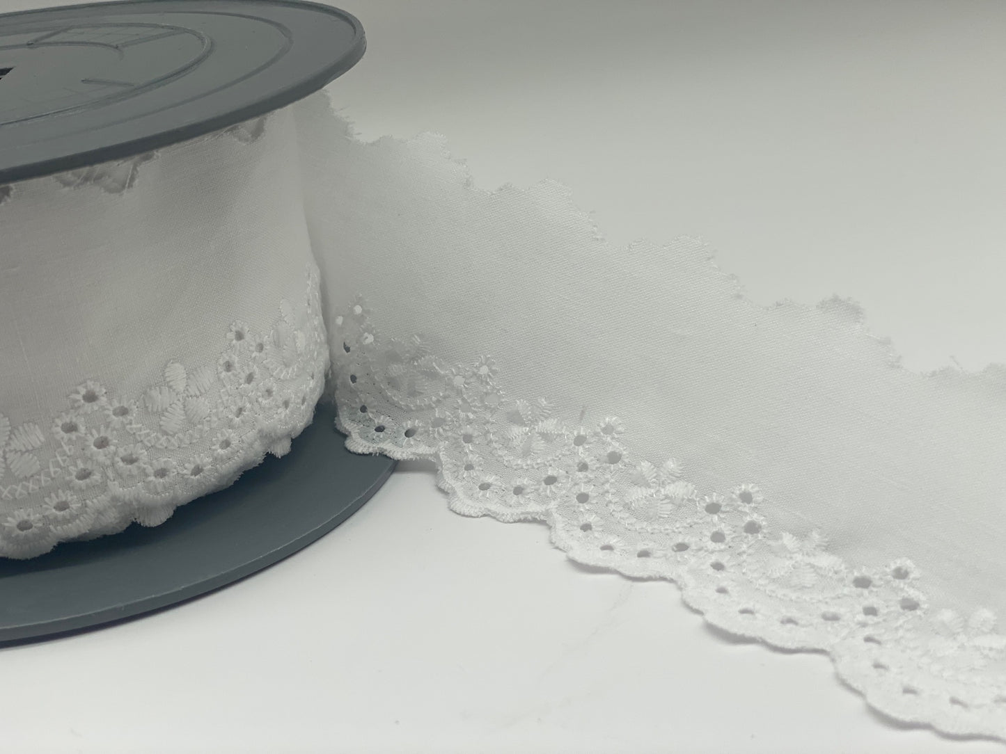 Weiße Spitzenbordüre 50 mm breit
