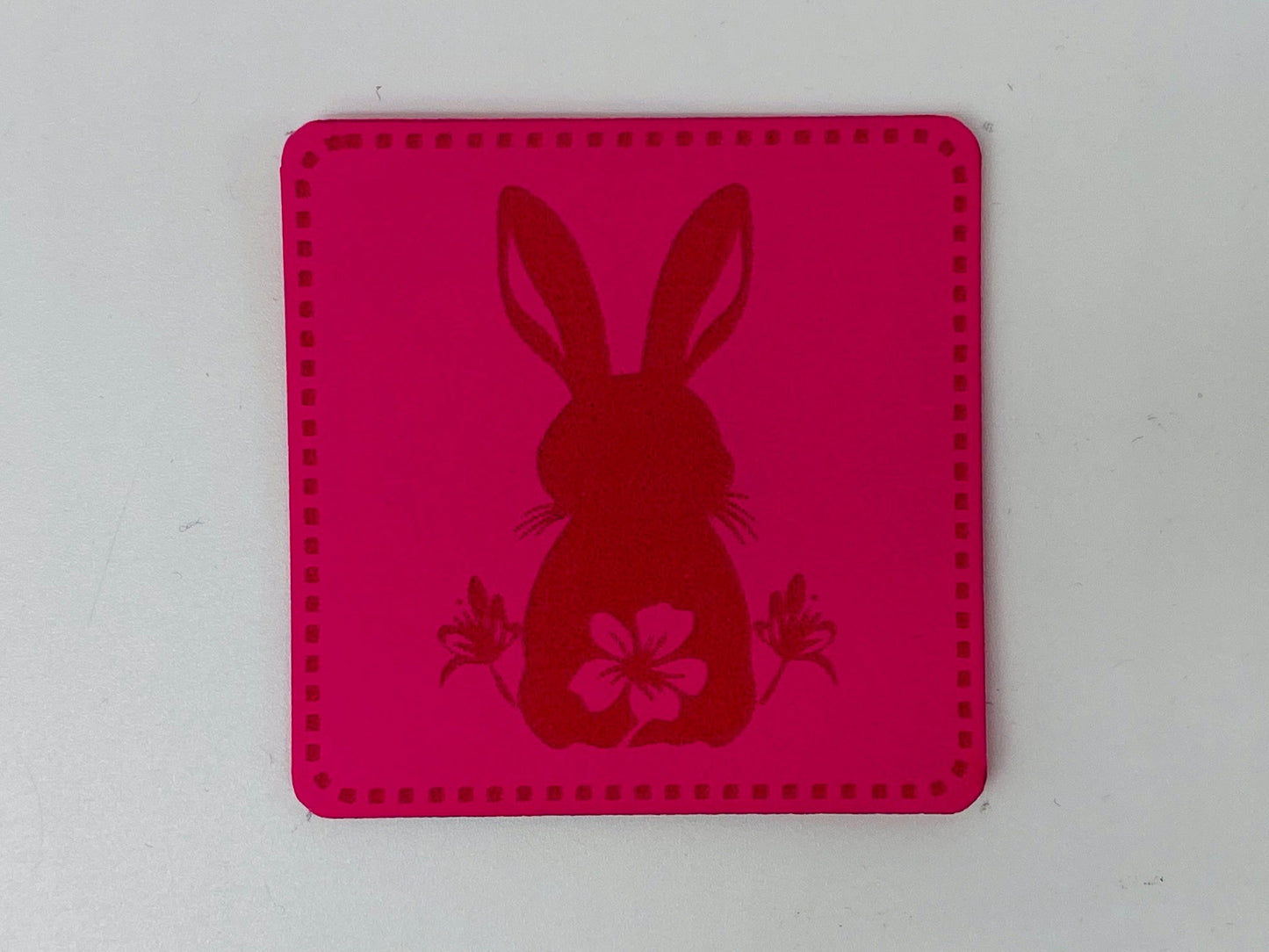 Hase Weiches Kunstleder-Lable Pink