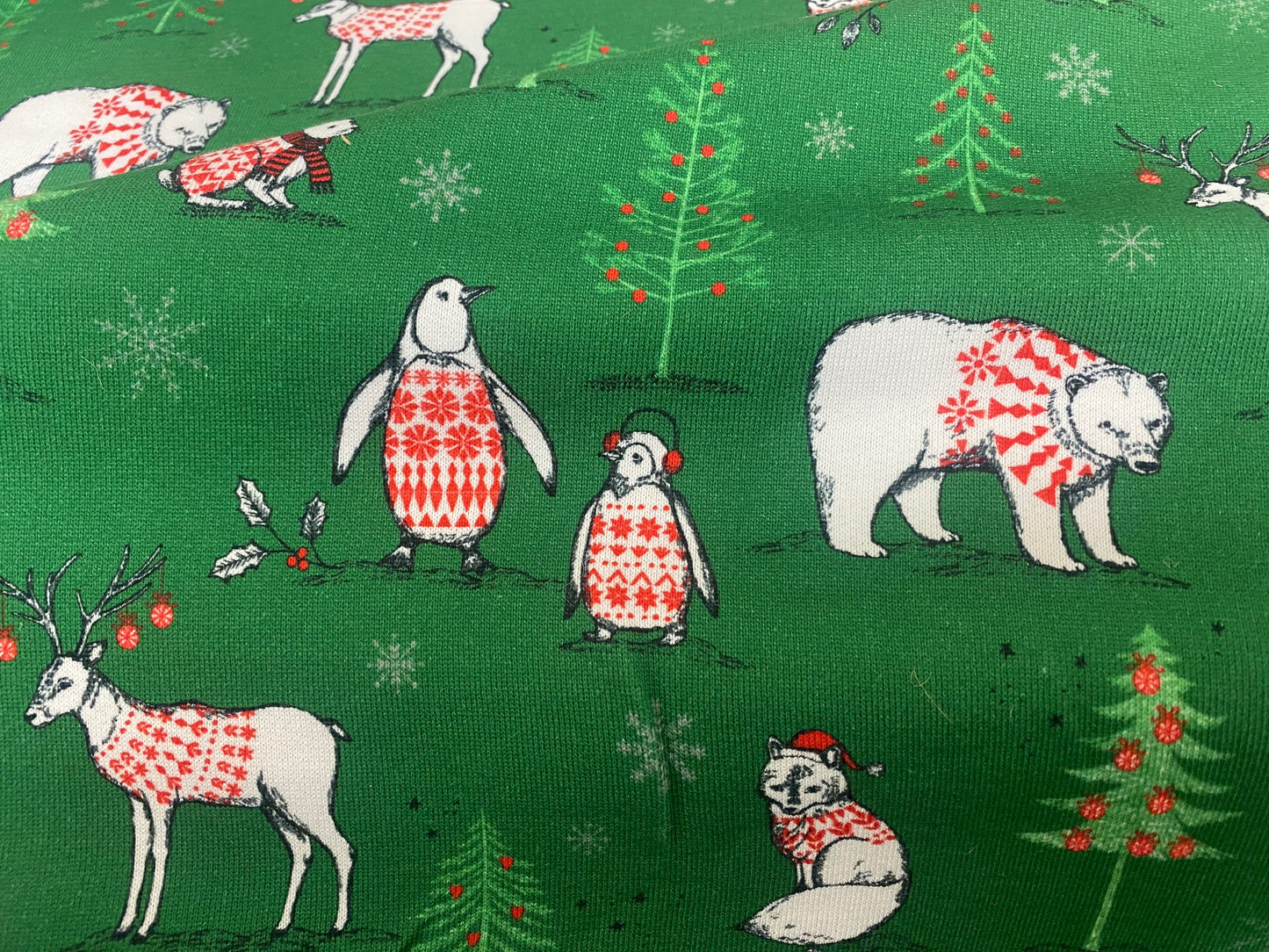 Sweatshirtstoff mit Weihnachtsmotiv