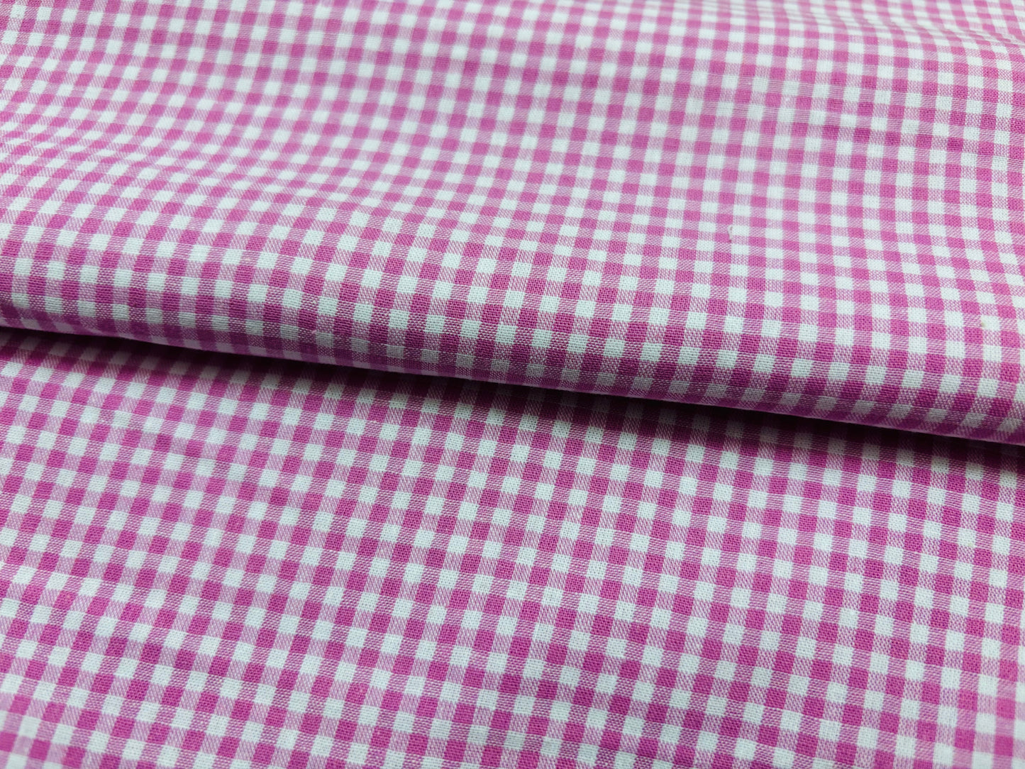 Baumwollstoff Vichy Karo Dunkelrosa