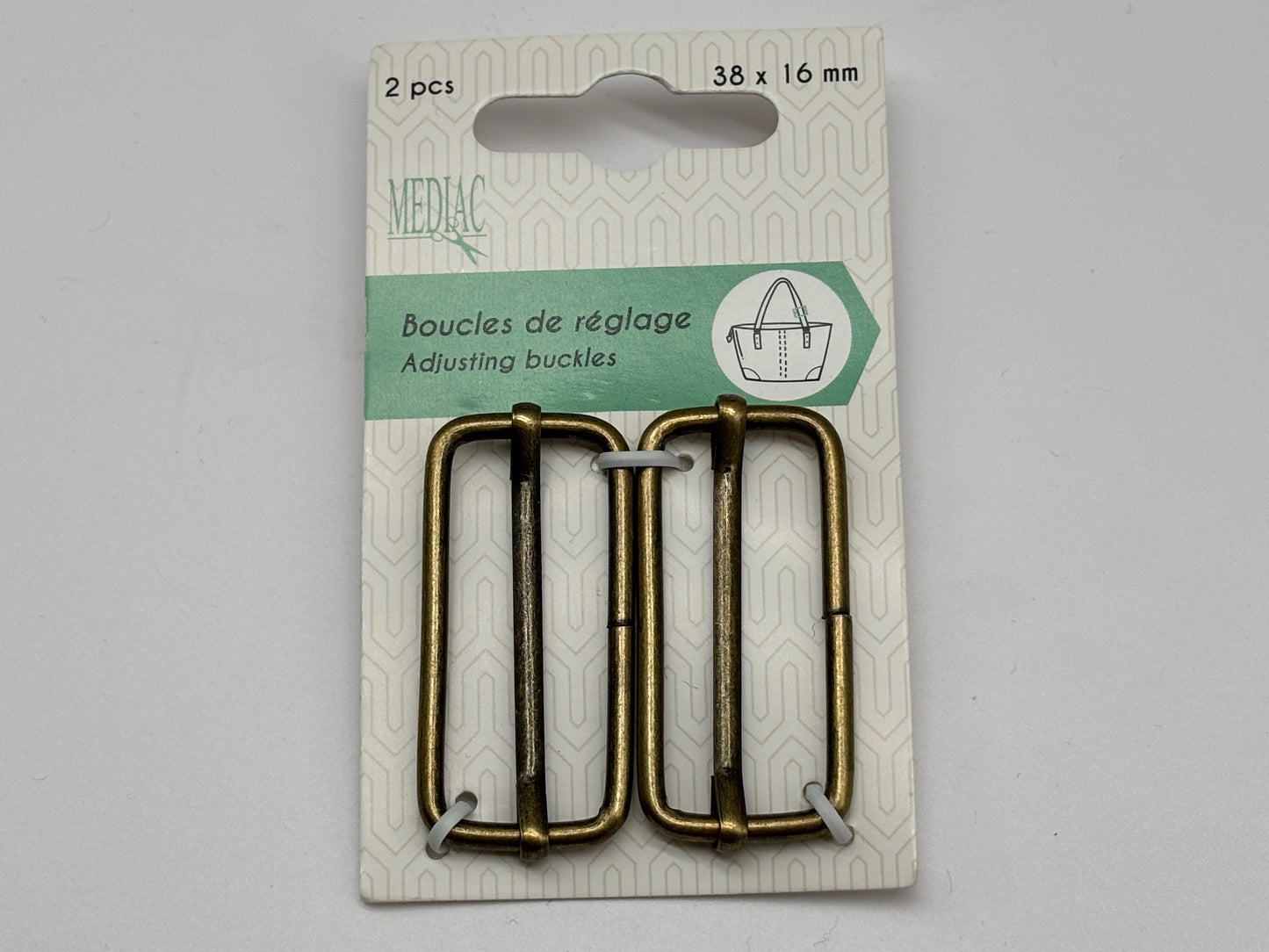 Leiterschnalle Metall 40 mm Altgold