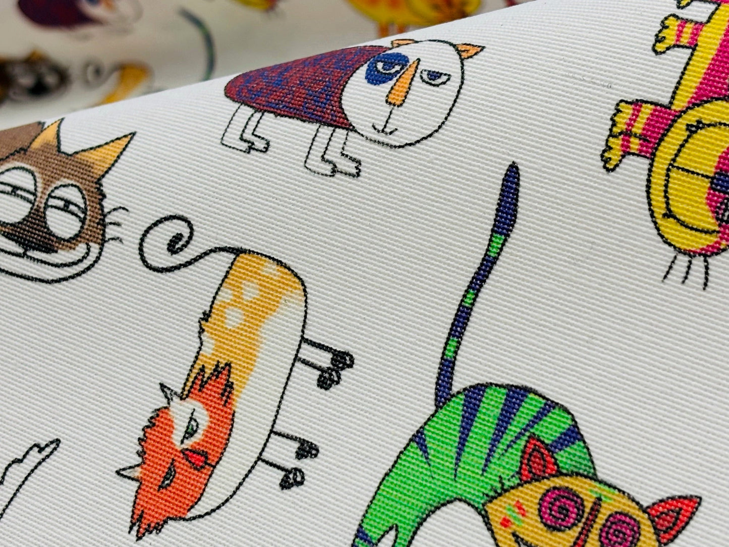 Wachstuch Happy Cats Bunte Katzen