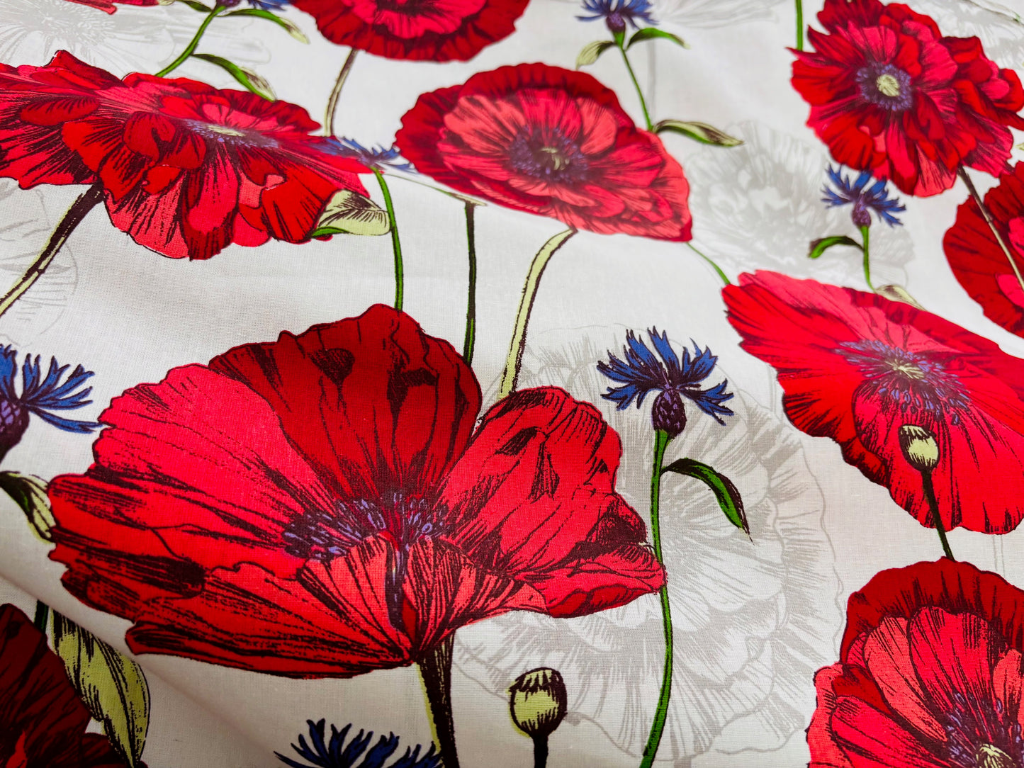 Canvas Mohnblumen Cretonne