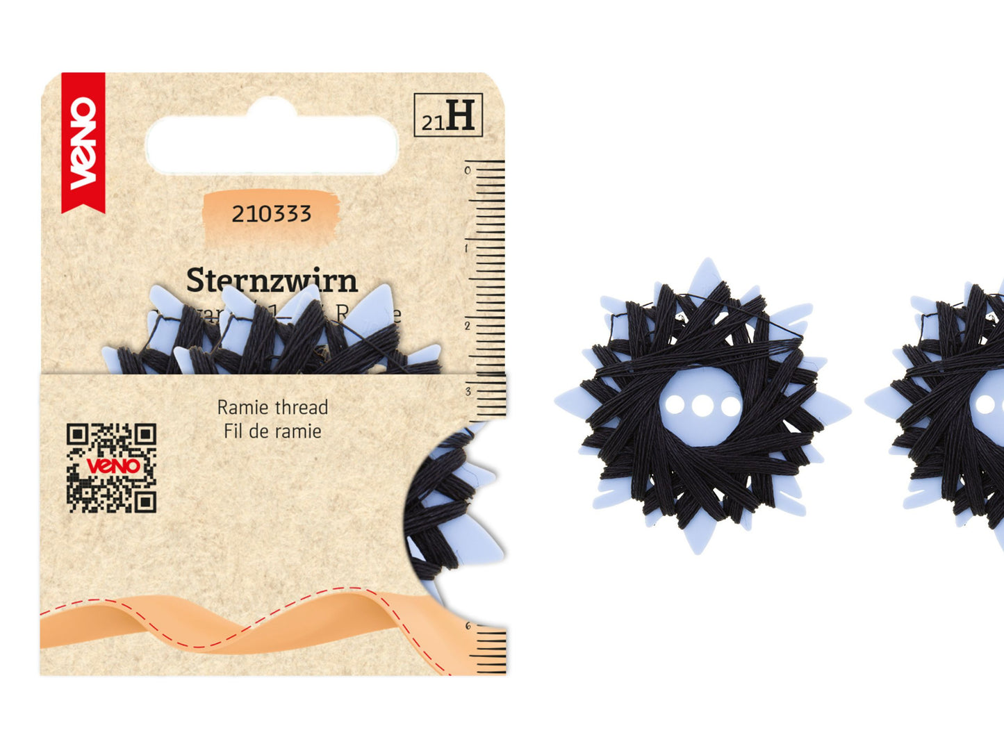 Sternzwirn Schwarz 2 x 20 m