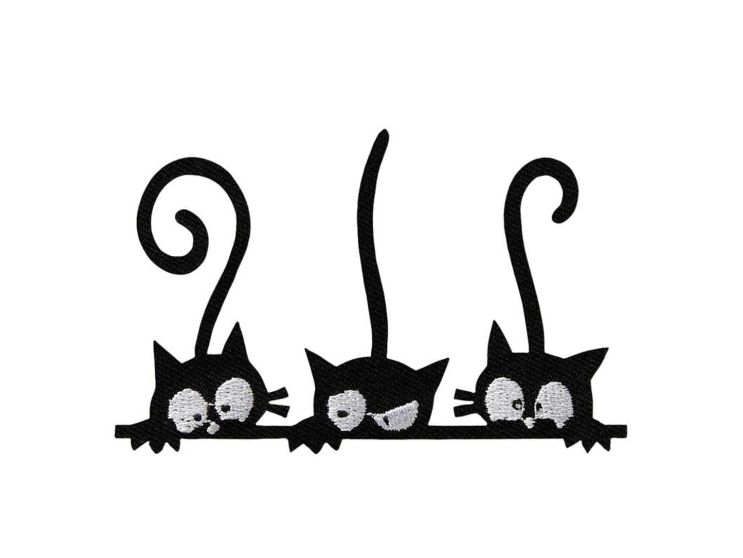 Drei schwarze Katzen Bügelbild/Applikation