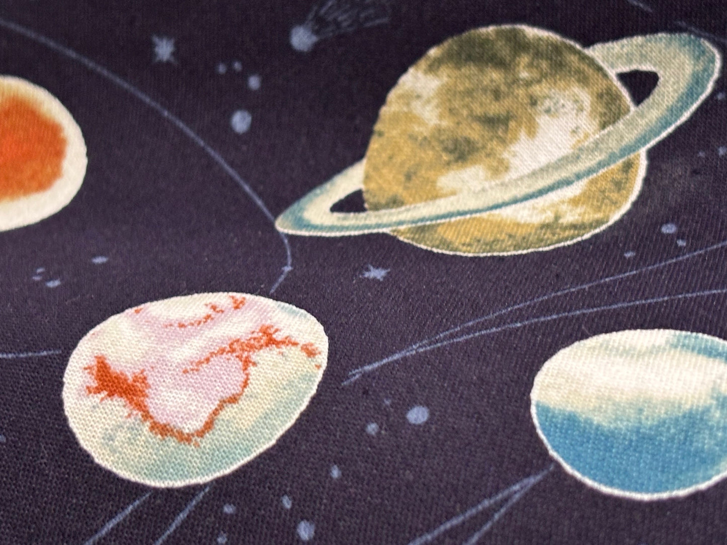 Baumwollstoff Planeten und Weltall