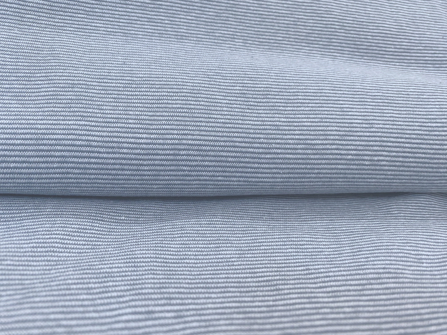 Ringelbündchen Hellgrau Weiß