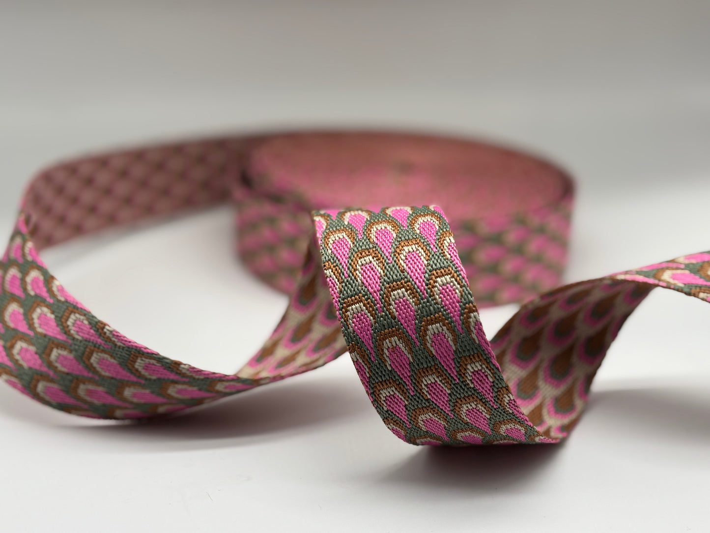 Gurtband Pfauenfeder Pink