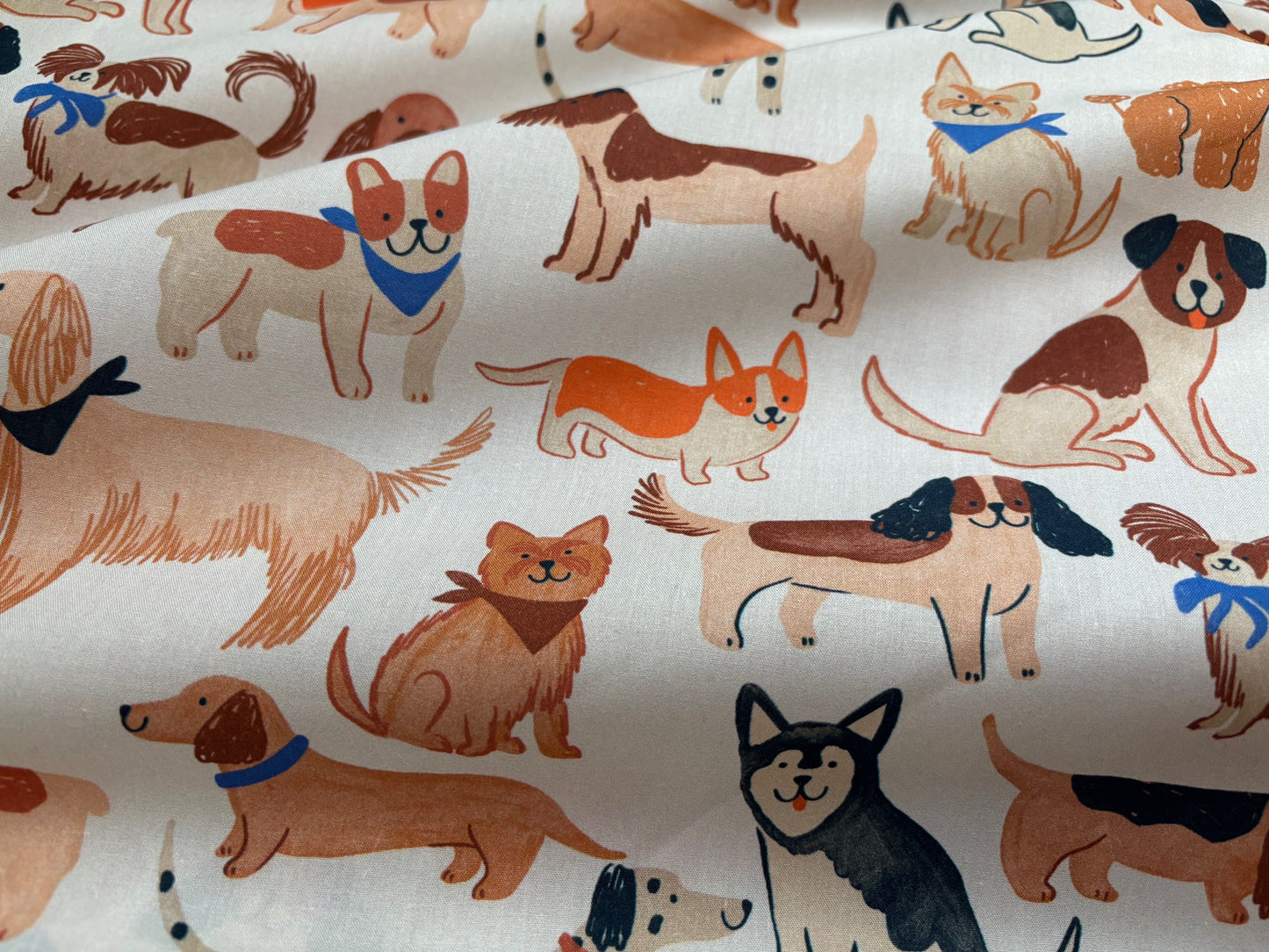 Baumwollstoff Auf den Hund gekommmen