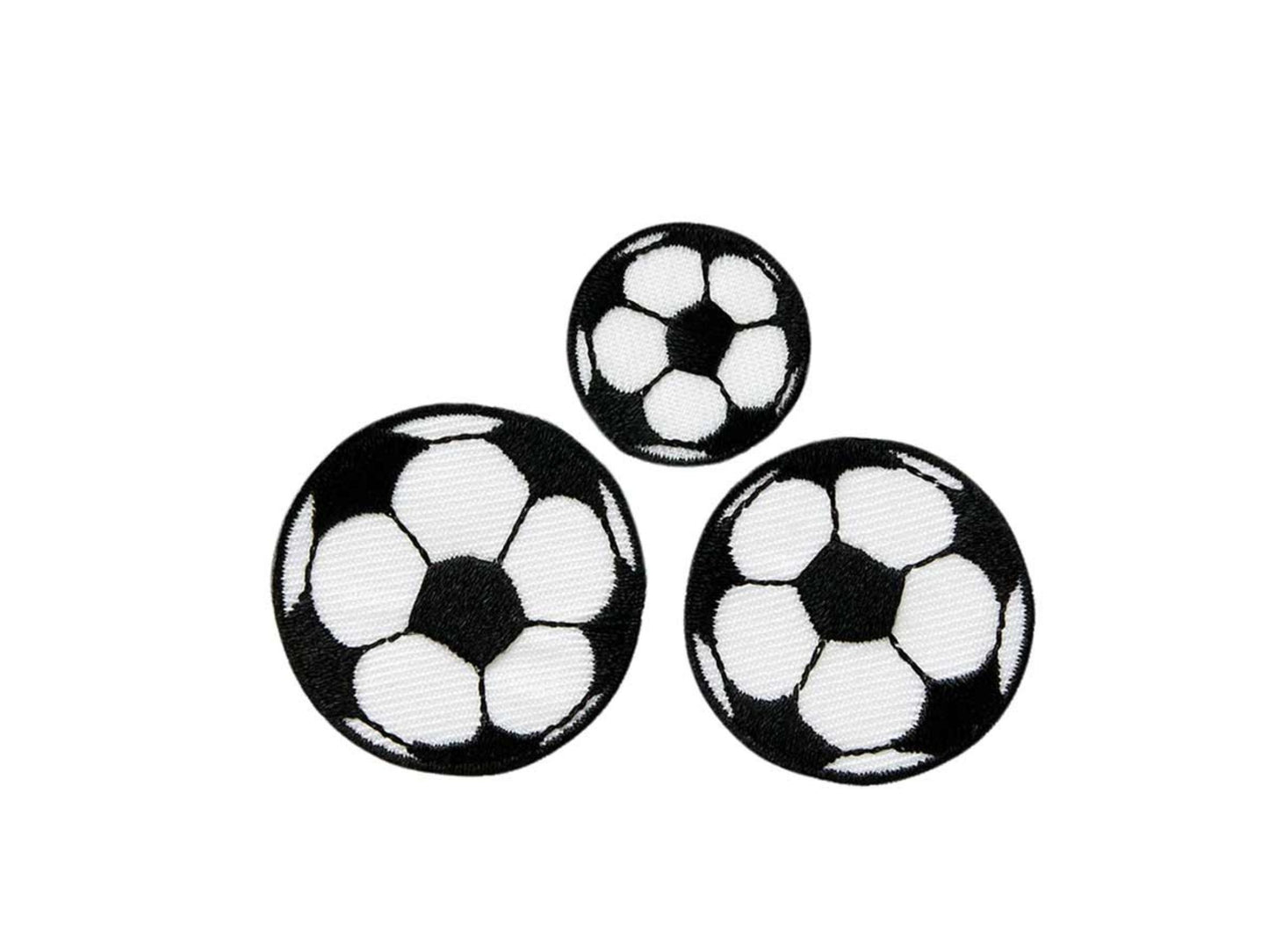 Drei Fußbälle Bügelbild/Applikation