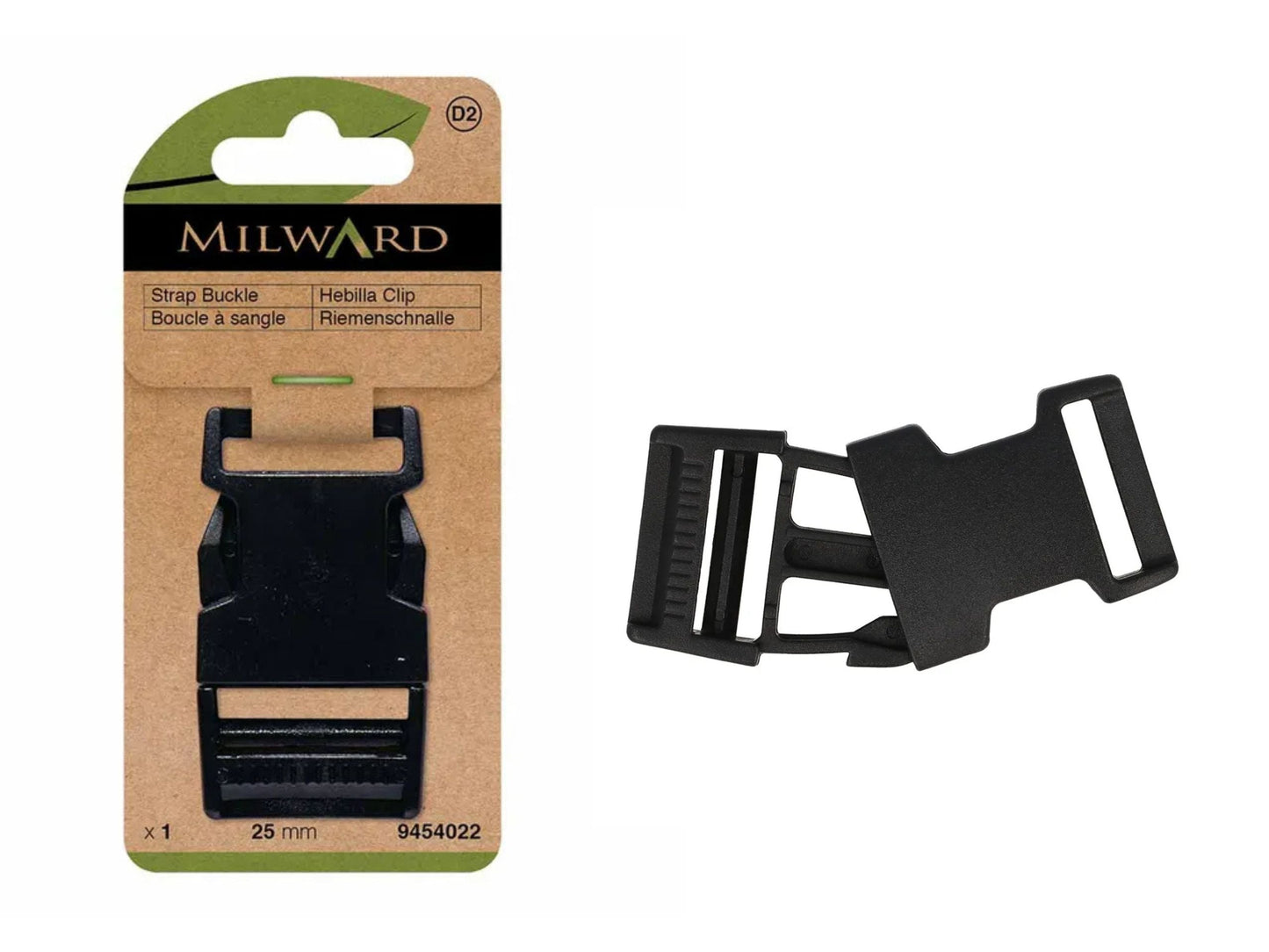 Steckschnalle 25 mm Schwarz